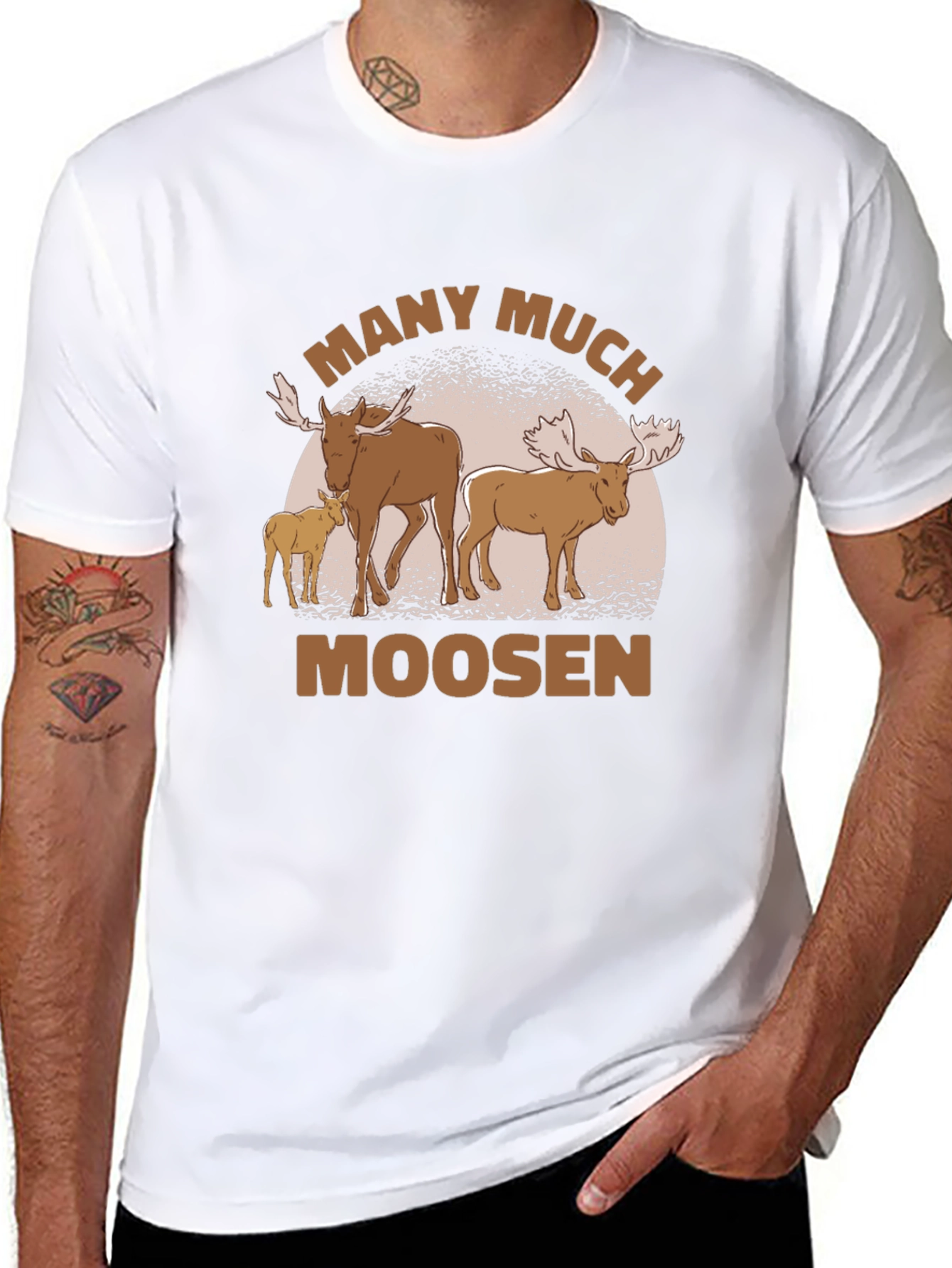 Many Much Moosen Black T-Shirt