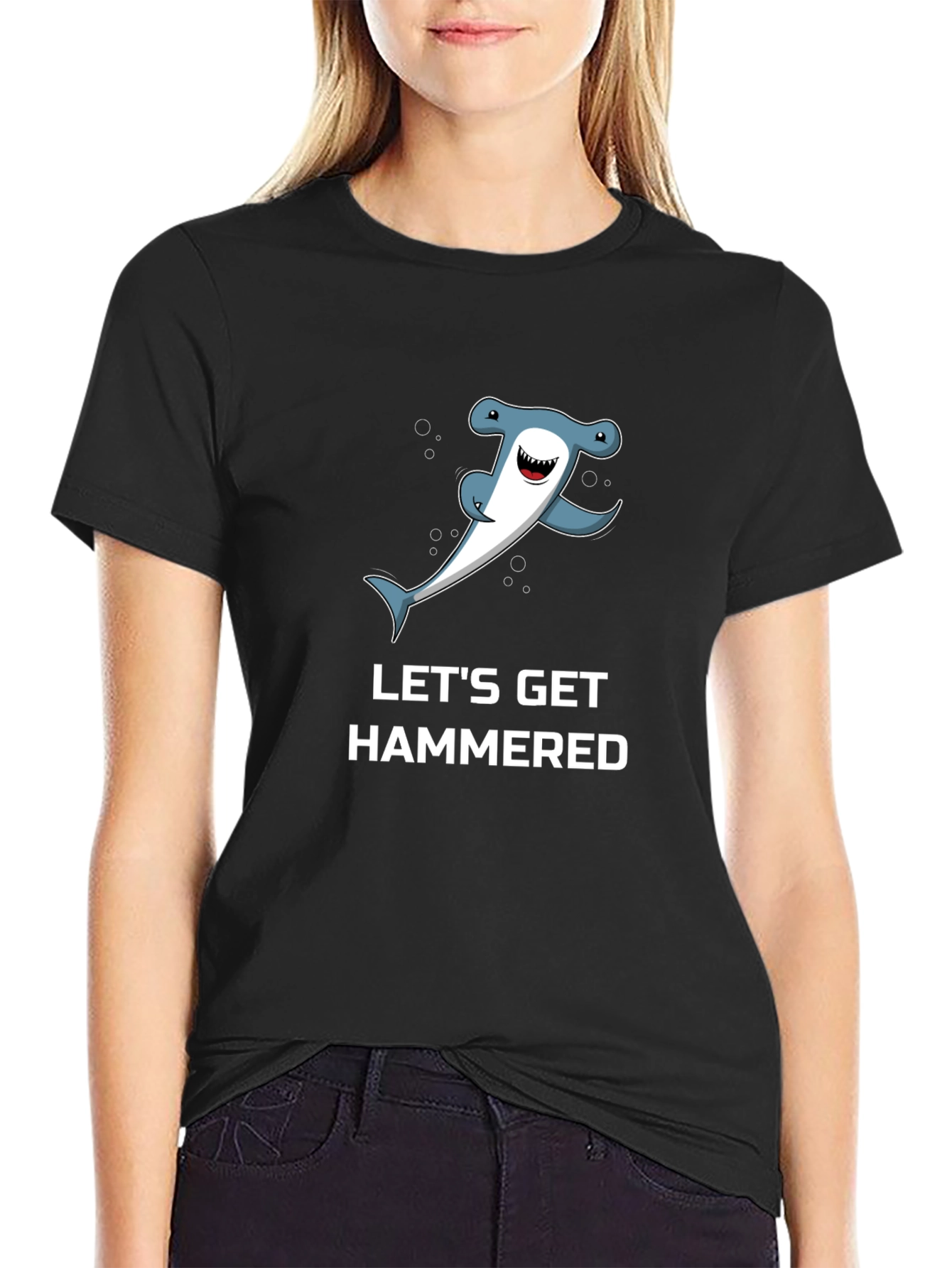 Lets Get Hammered T-Shirt - Hammerhead Shark Graphic Tee