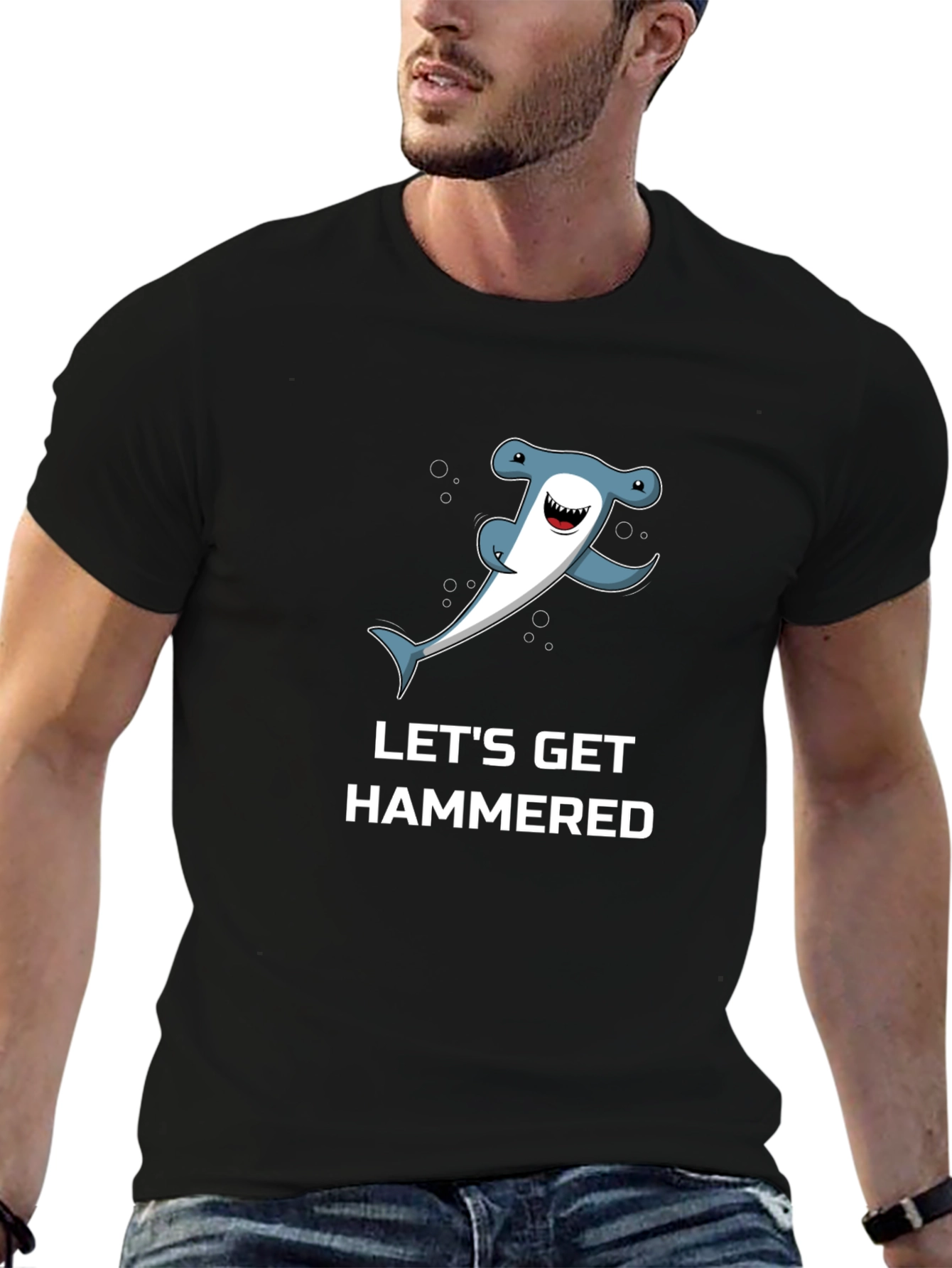 Lets Get Hammered T-Shirt - Hammerhead Shark Graphic Tee