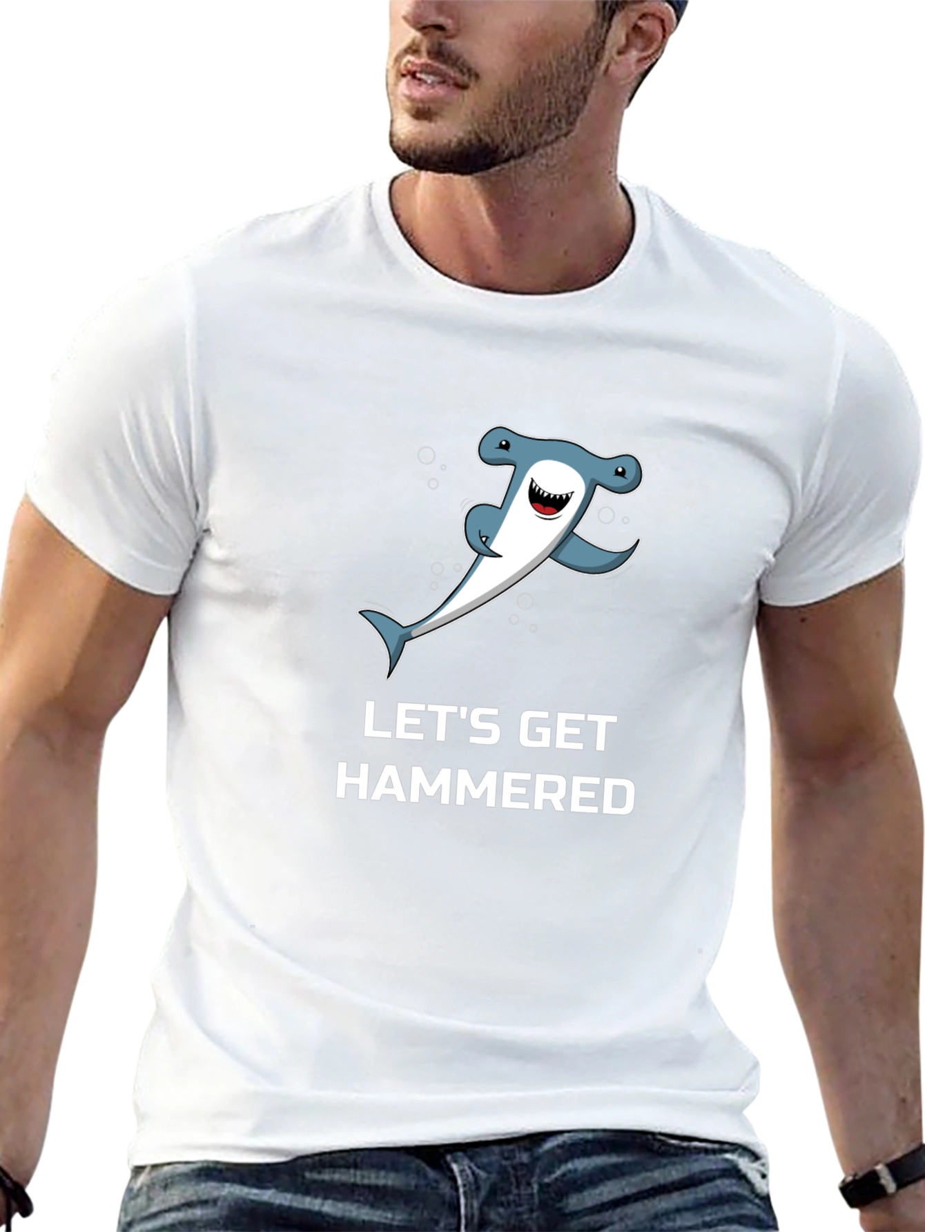 Lets Get Hammered T-Shirt - Hammerhead Shark Graphic Tee