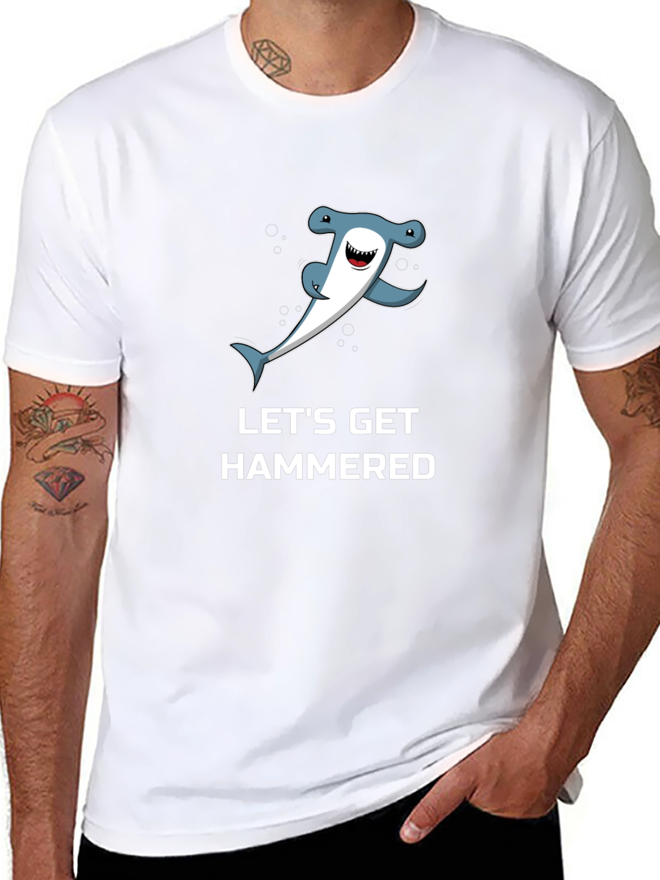 Lets Get Hammered T-Shirt - Hammerhead Shark Graphic Tee
