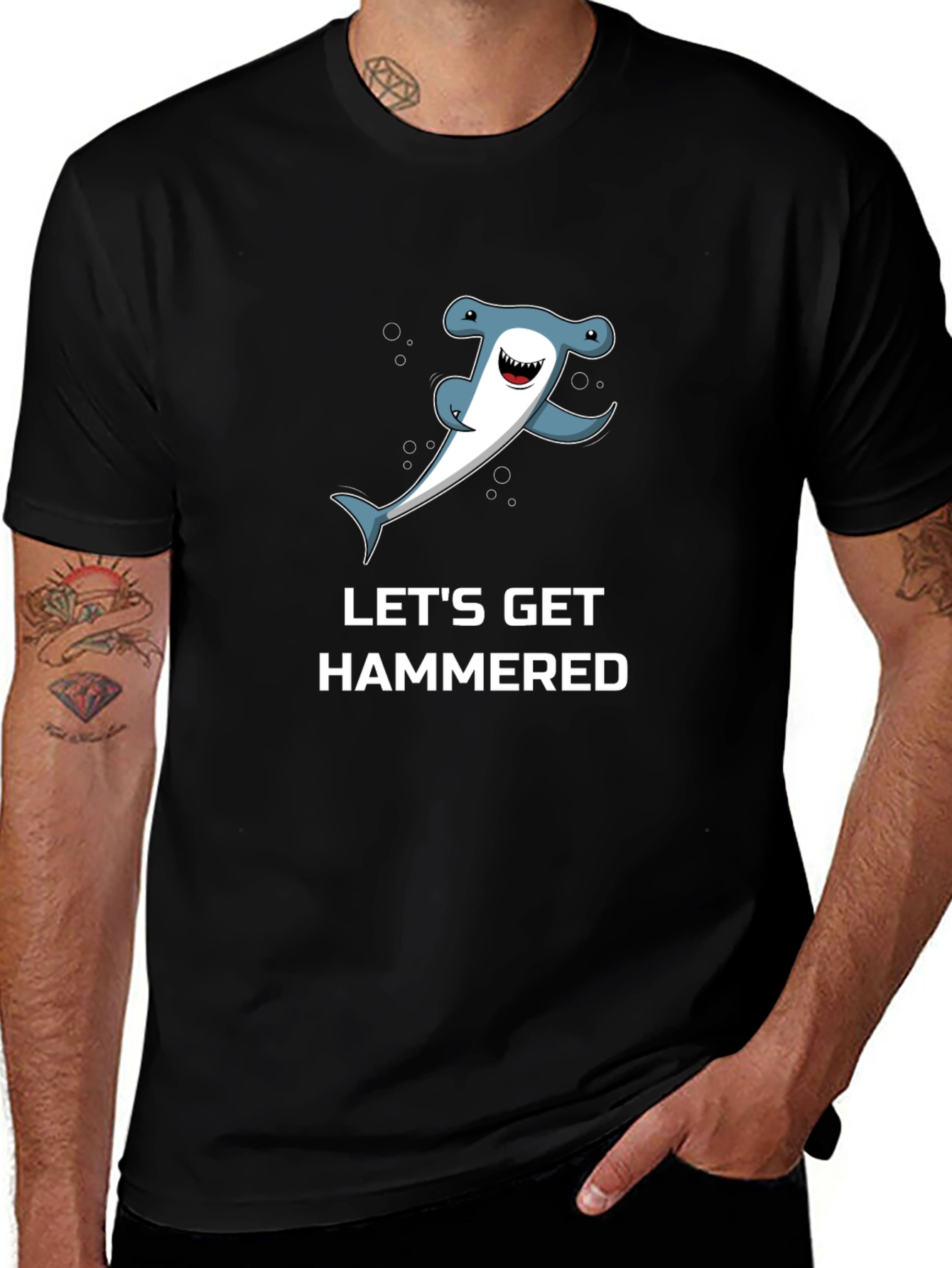 Lets Get Hammered T-Shirt - Hammerhead Shark Graphic Tee