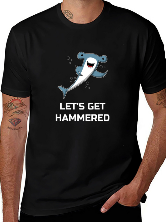 Lets Get Hammered T-Shirt - Hammerhead Shark Graphic Tee