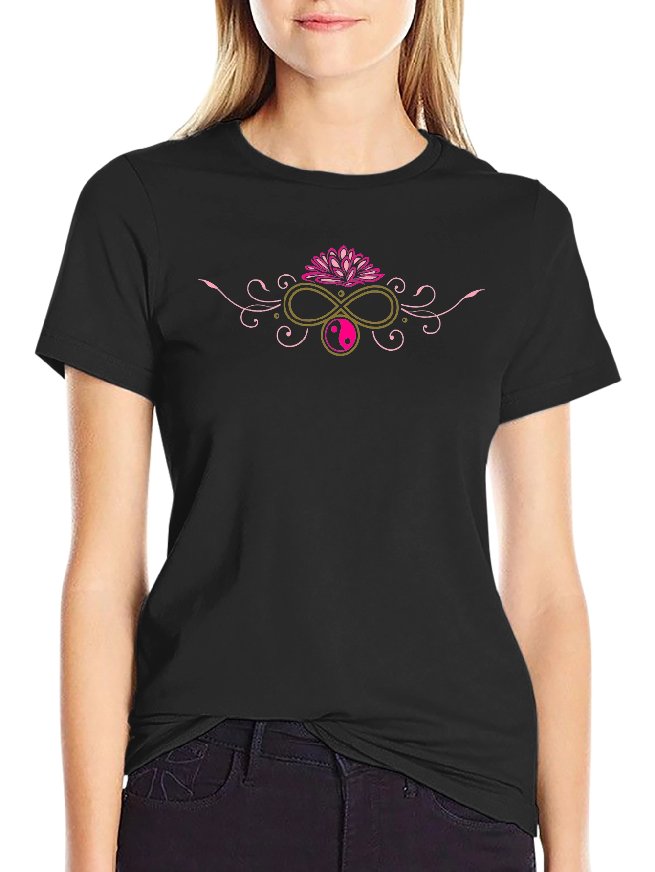 Yin Yang Lotus Infinity Graphic Tee