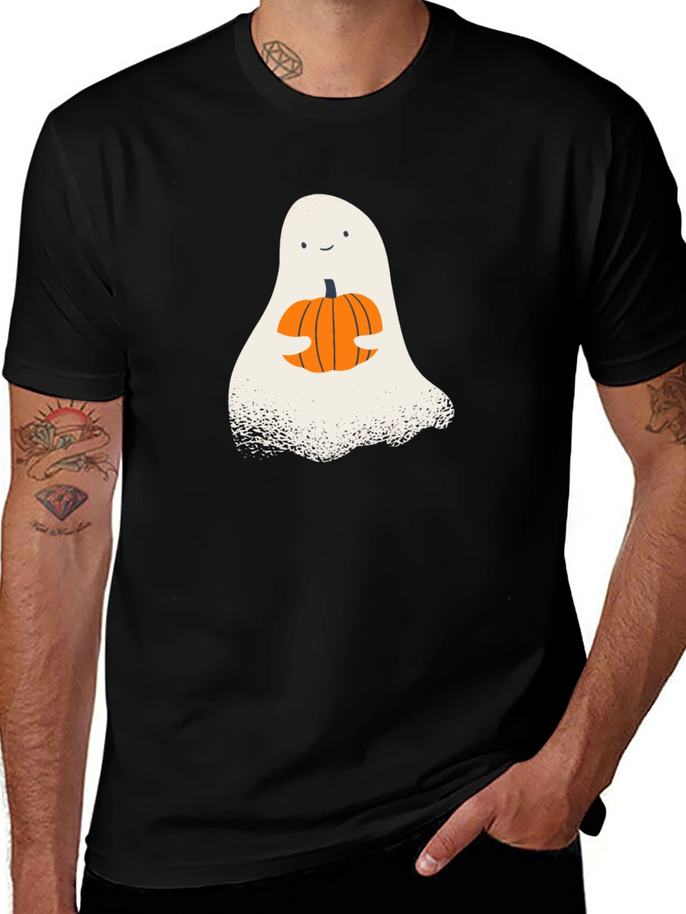 Cute Ghost Pumpkin T-Shirt - Halloween Apparel