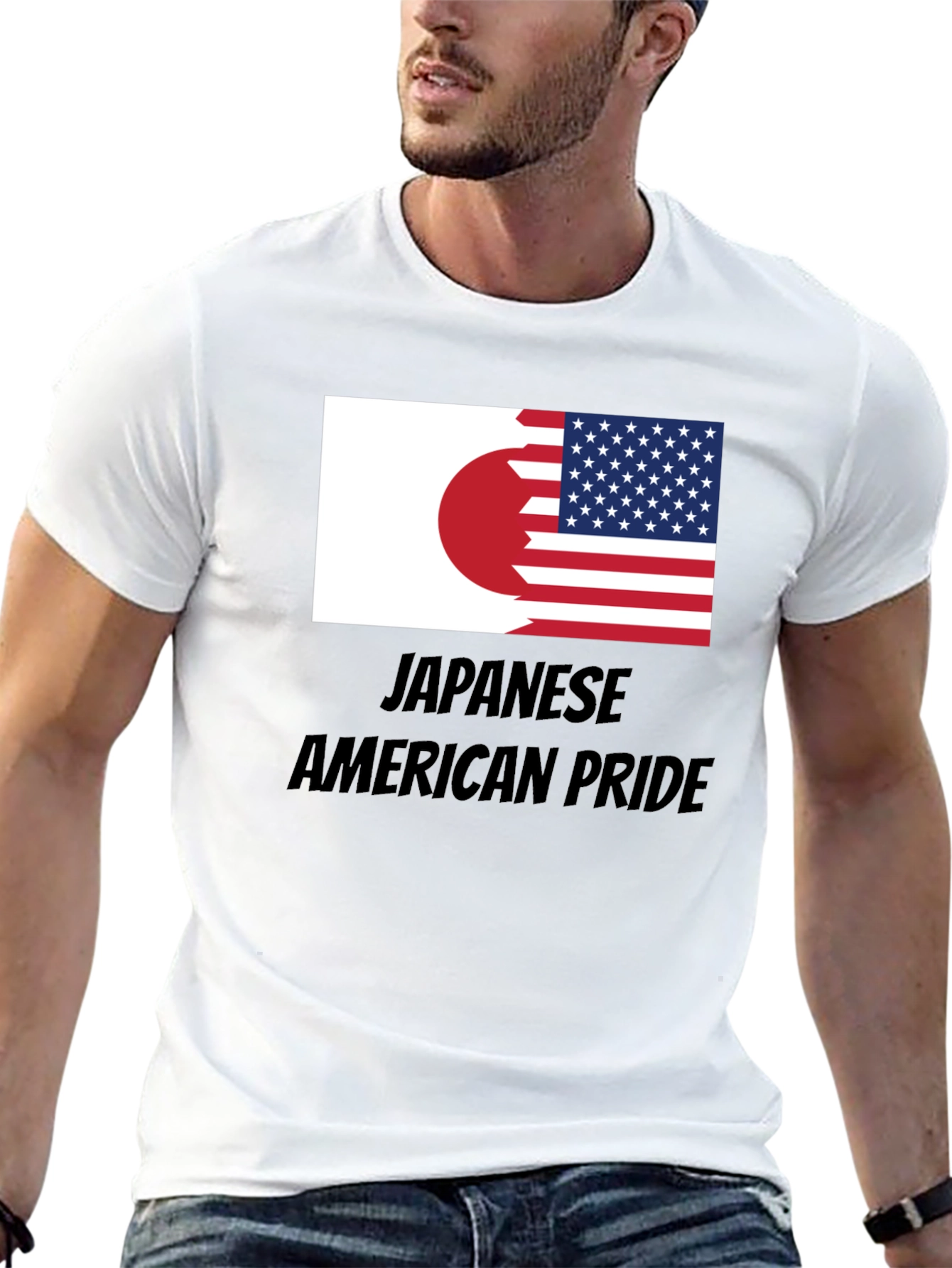 Japanese American Pride T-Shirt USA Japan Flag Tee