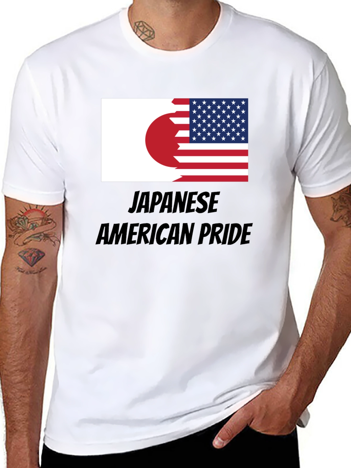 Japanese American Pride T-Shirt USA Japan Flag Tee