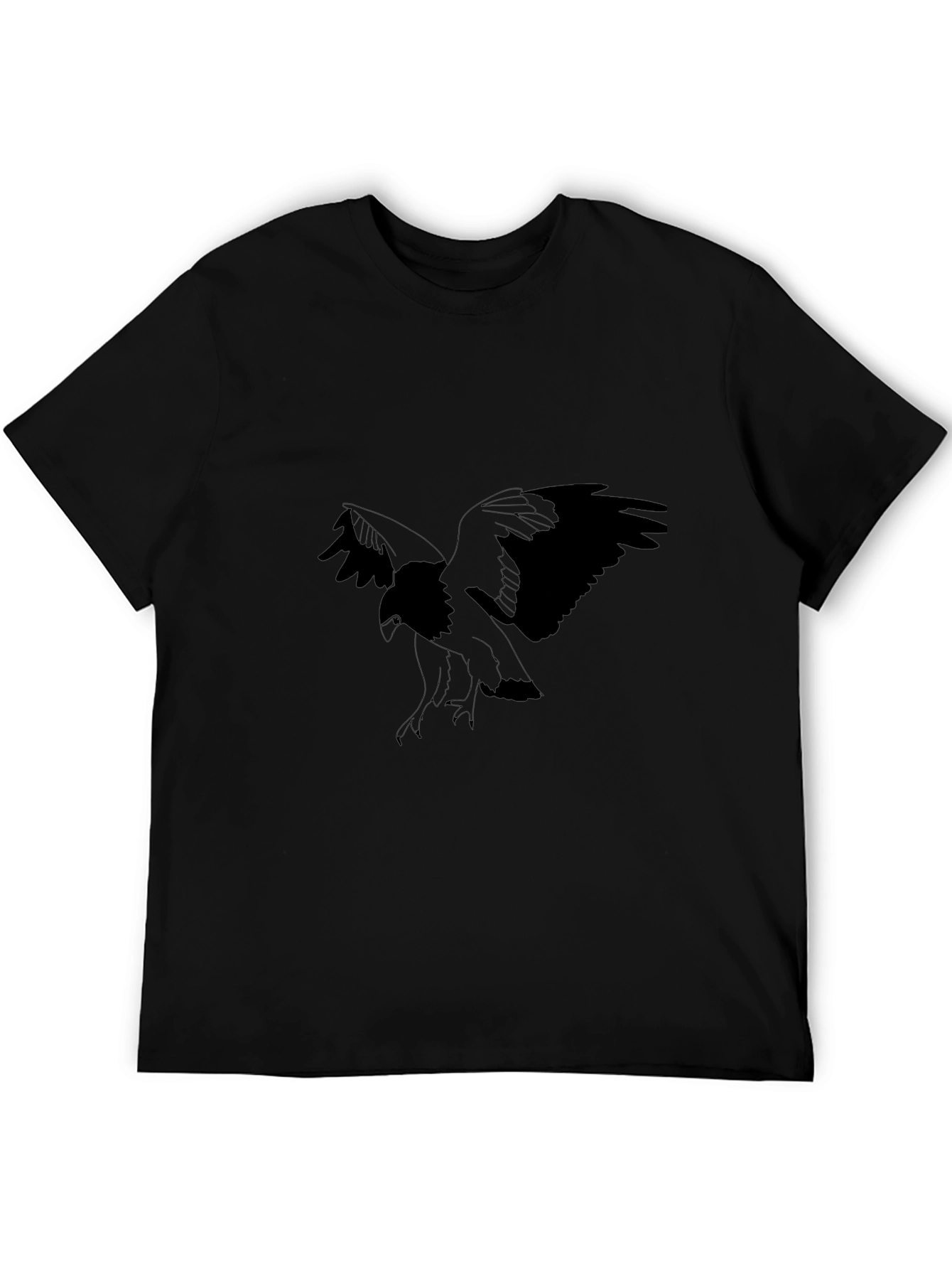 Mens Black Eagle Graphic T-Shirt