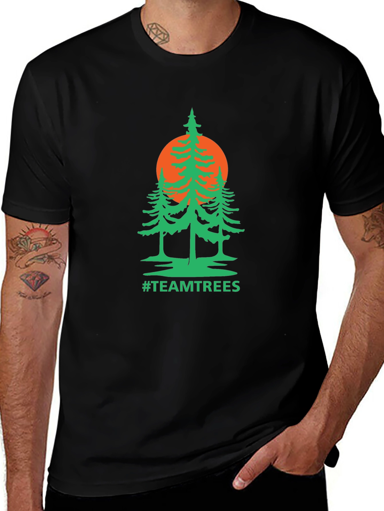 Team Trees Black T-Shirt