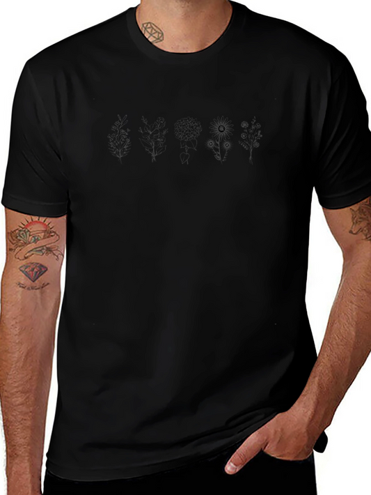 Mens Black Graphic Tee - Dandelion Design