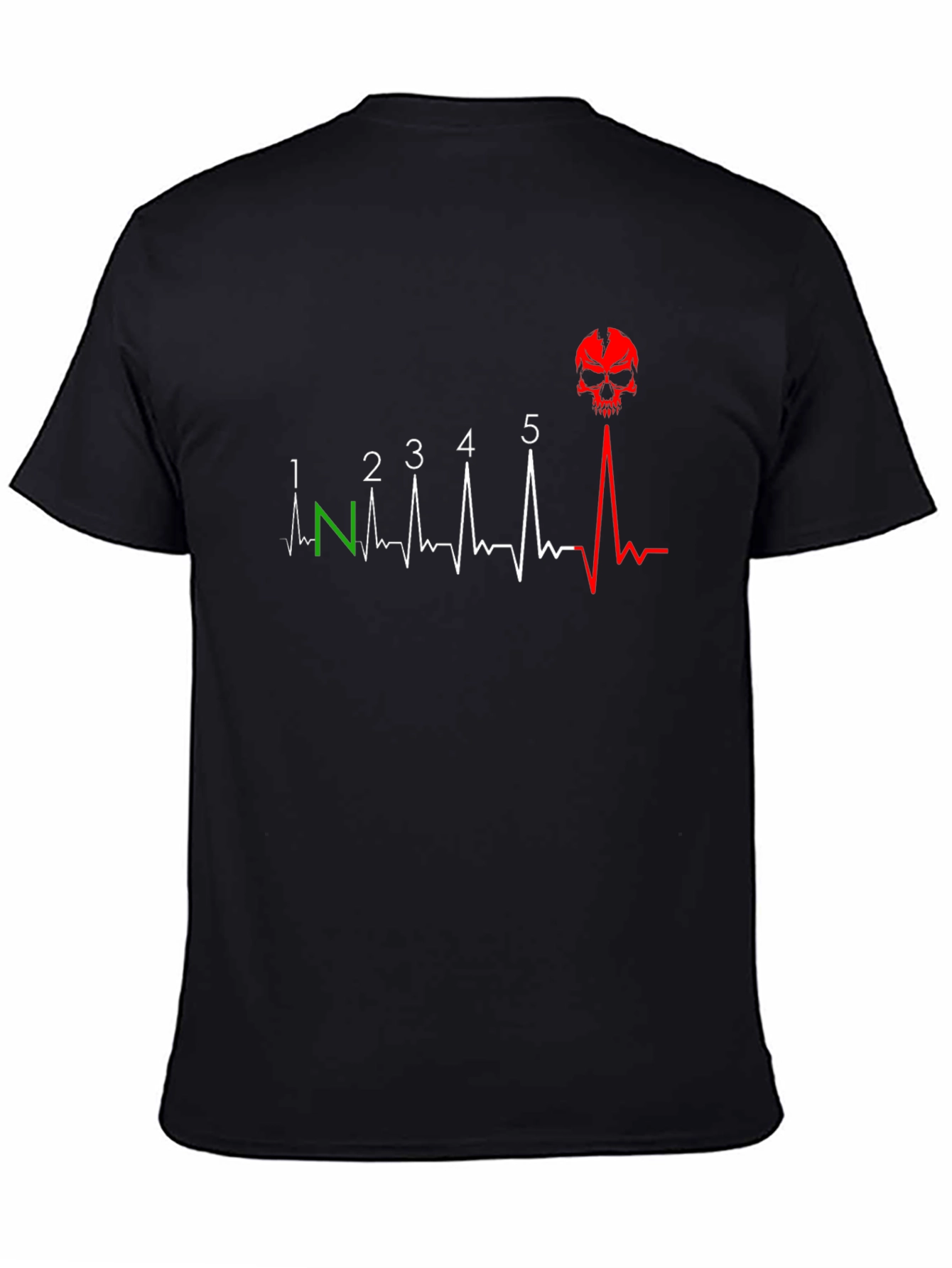 Motorcycle Gear Shift Pattern Skull T-Shirt