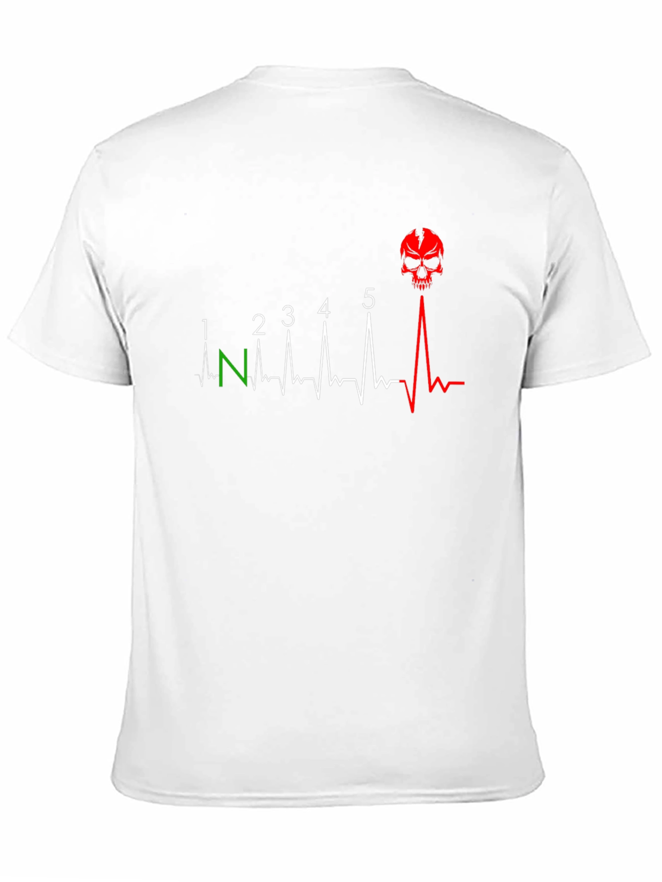 Motorcycle Gear Shift Pattern Skull T-Shirt
