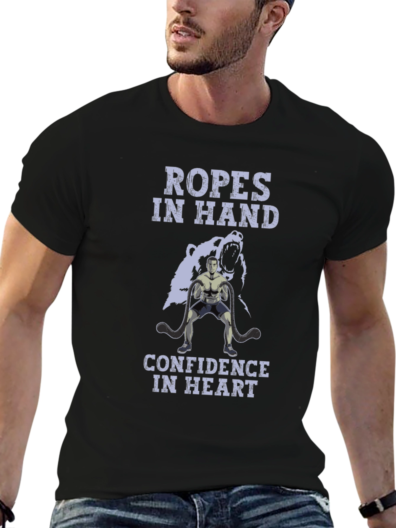 Ropes In Hand Confidence In Heart Graphic T-Shirt