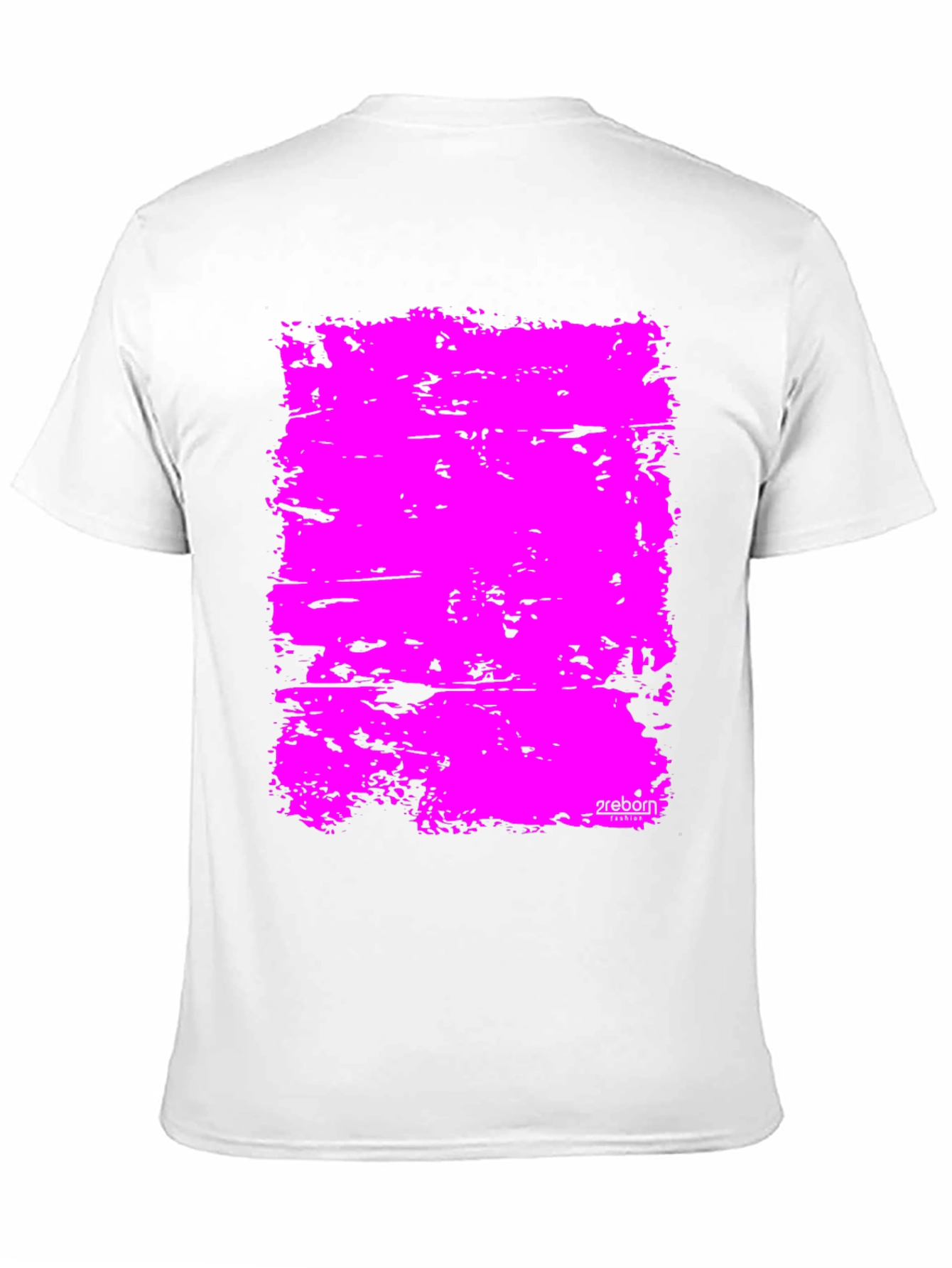 Bold Pink Abstract Graphic Black T-Shirt
