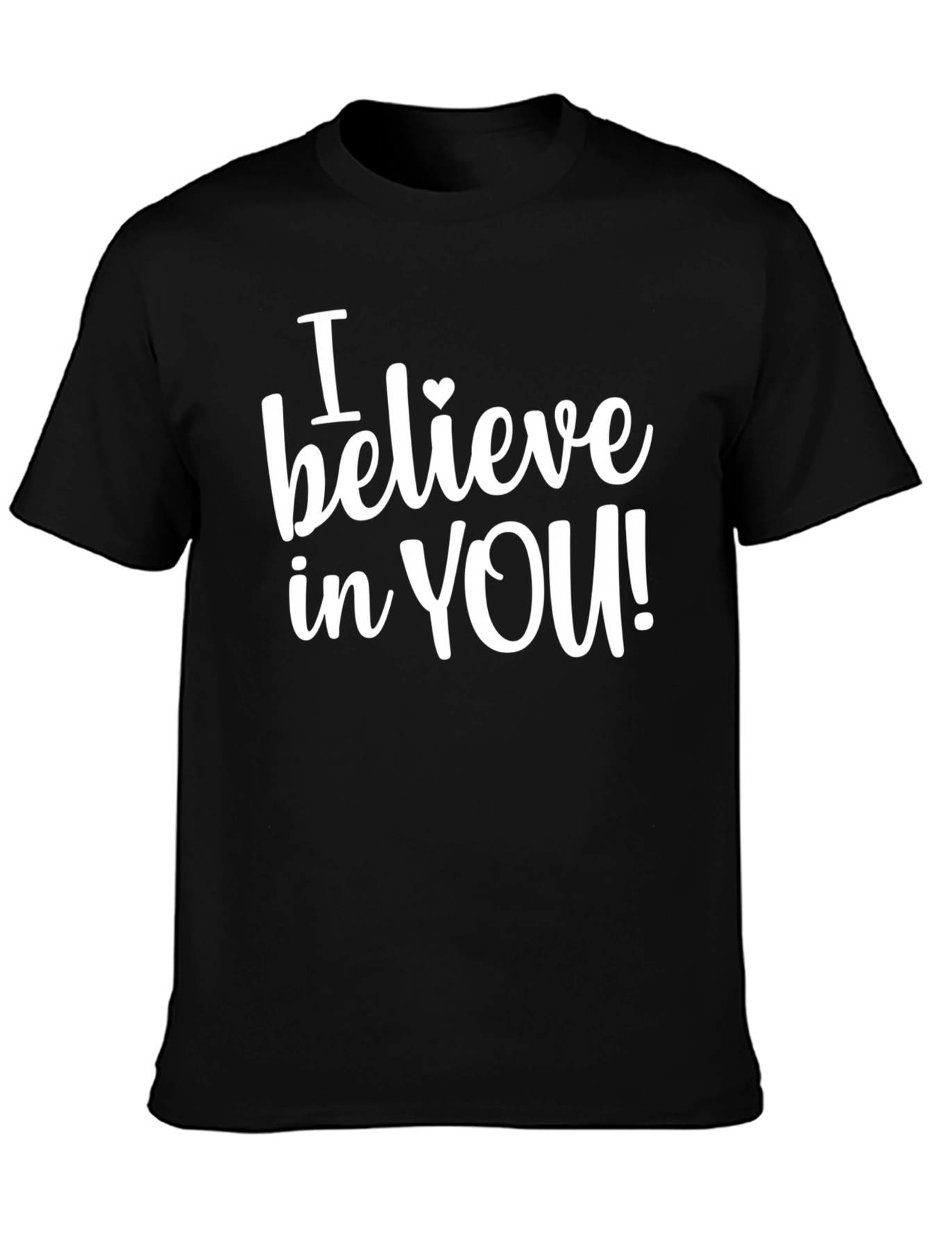 Believe in You Heart Graphic Black T-Shirt