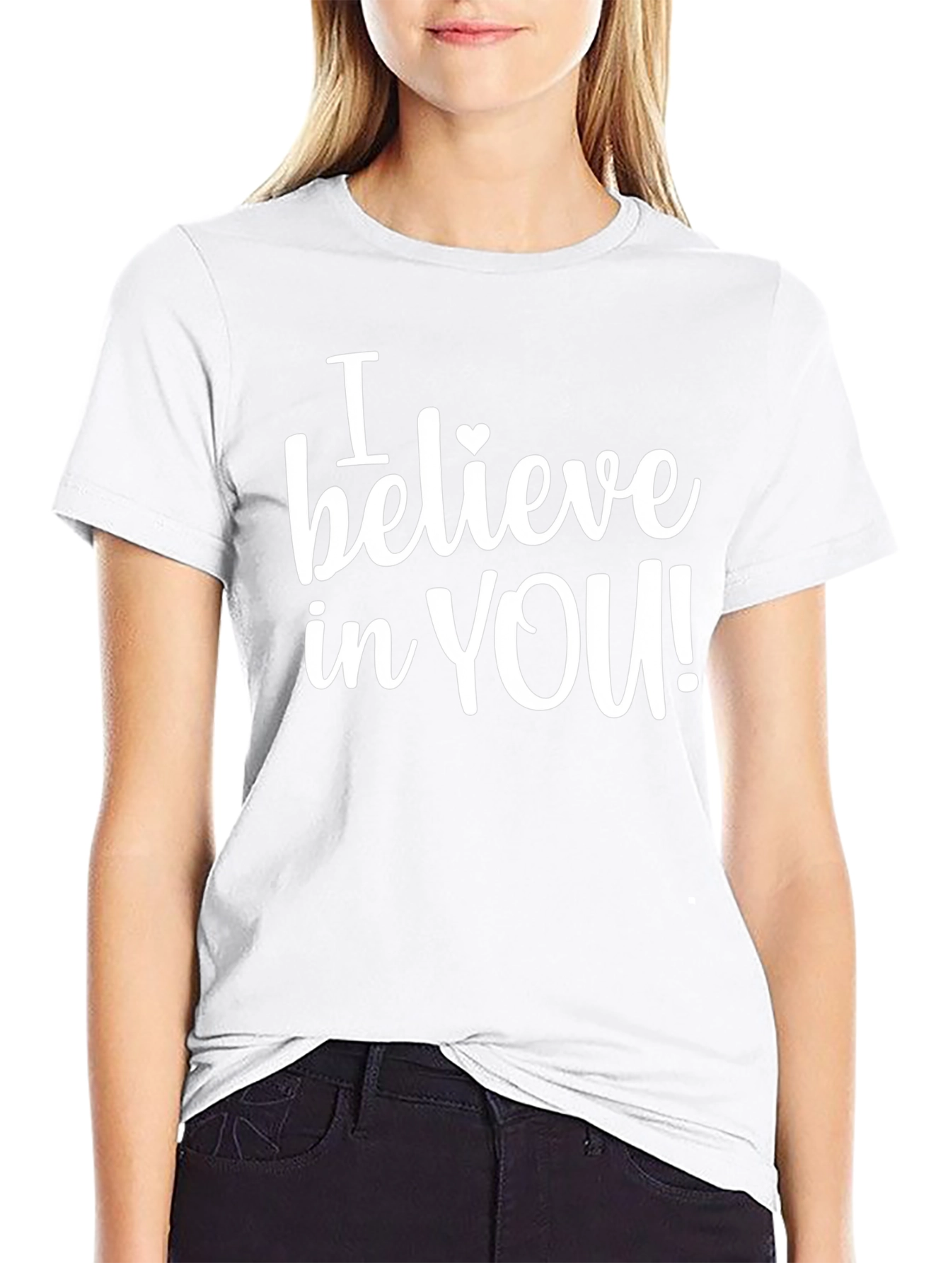 Believe in You Heart Graphic Black T-Shirt