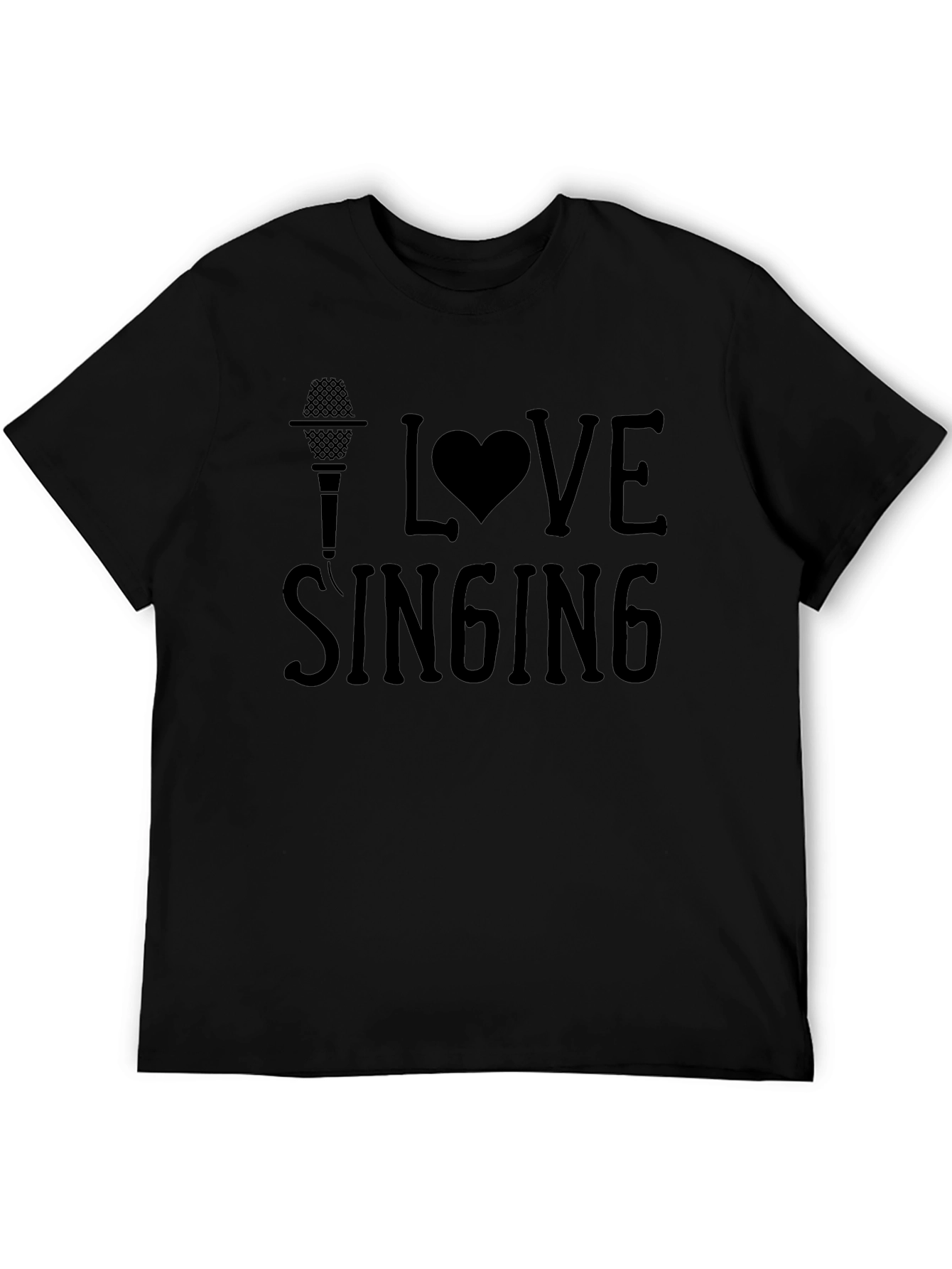 I Love Singing Graphic Tee - Black
