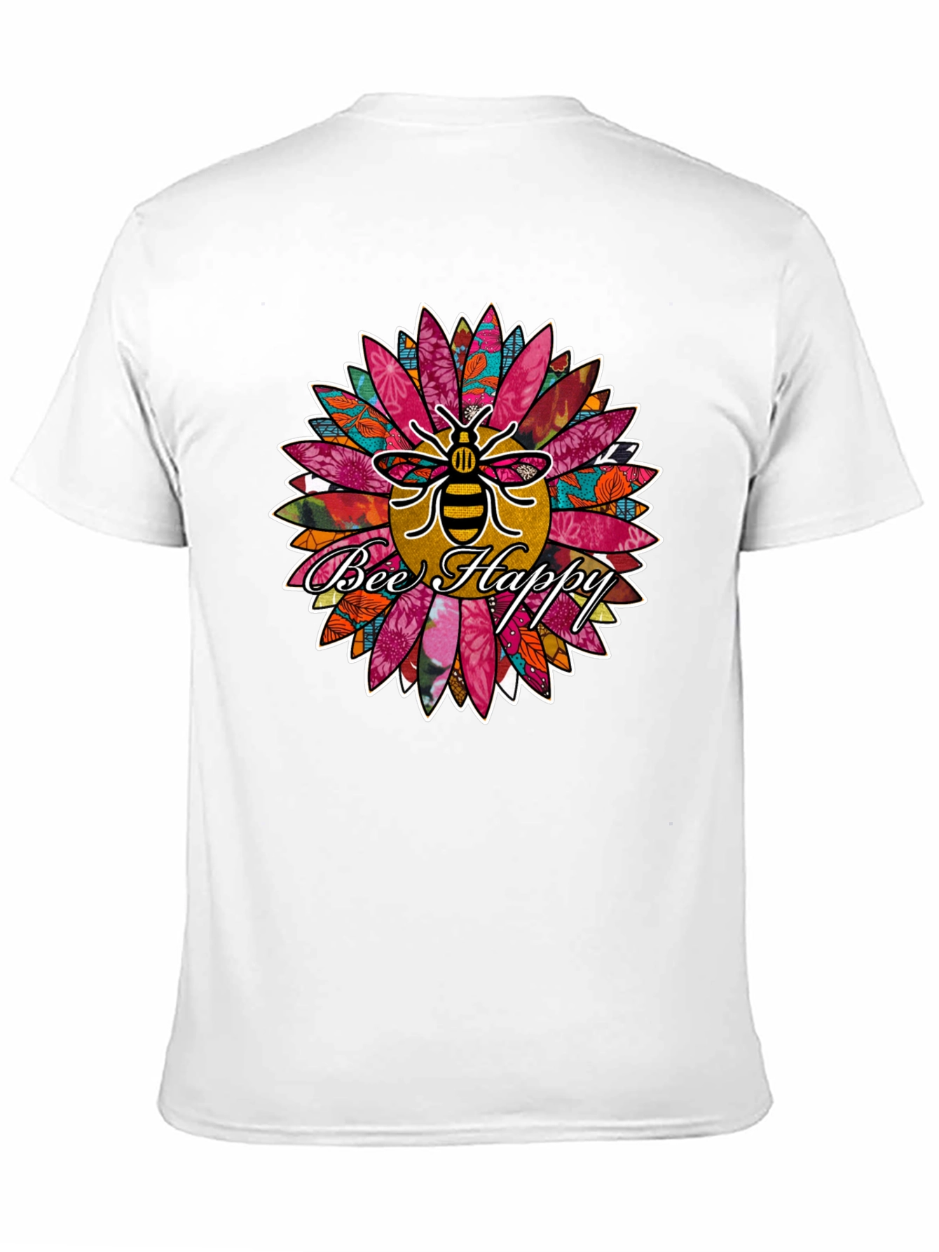 Bee Happy Sunflower Graphic Print Tee