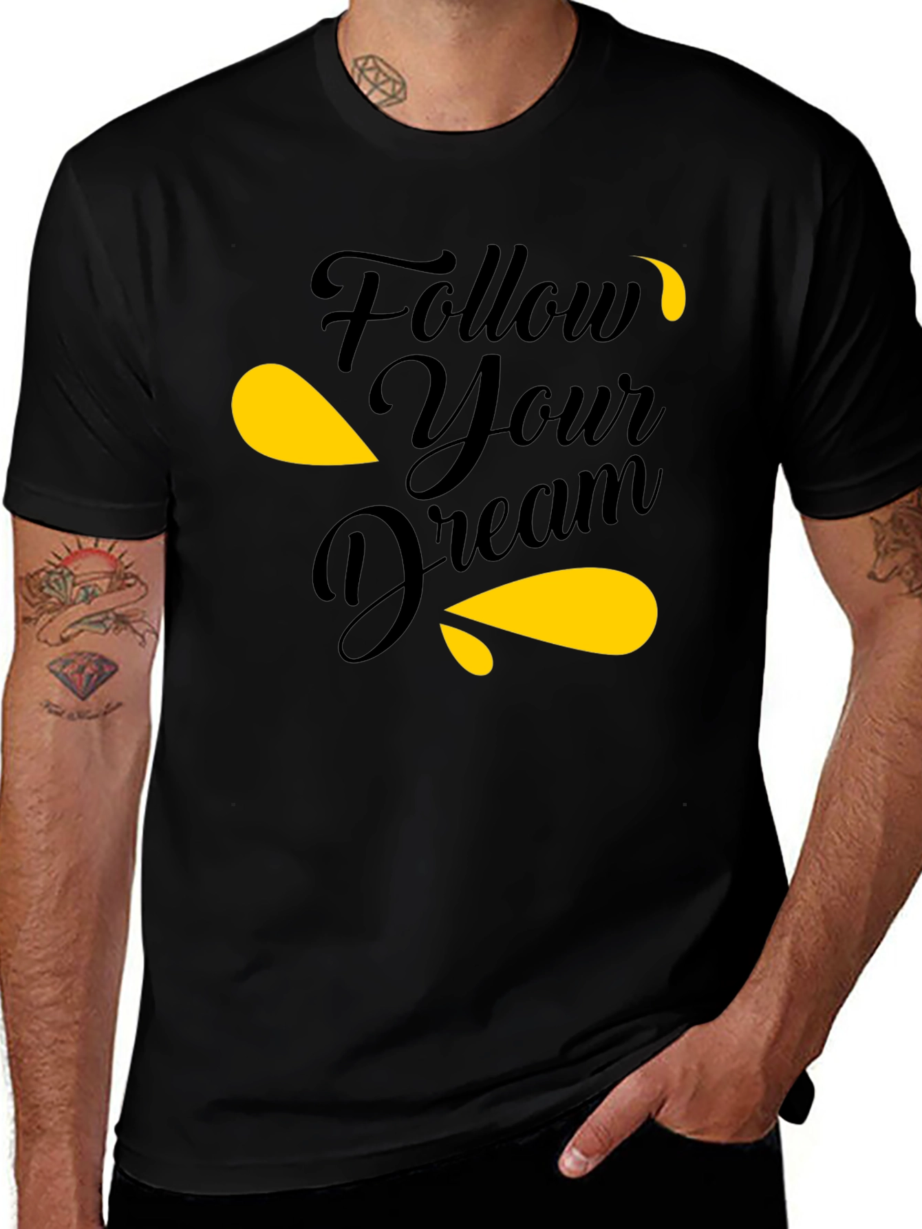 Follow Your Dream Black Graphic Tee