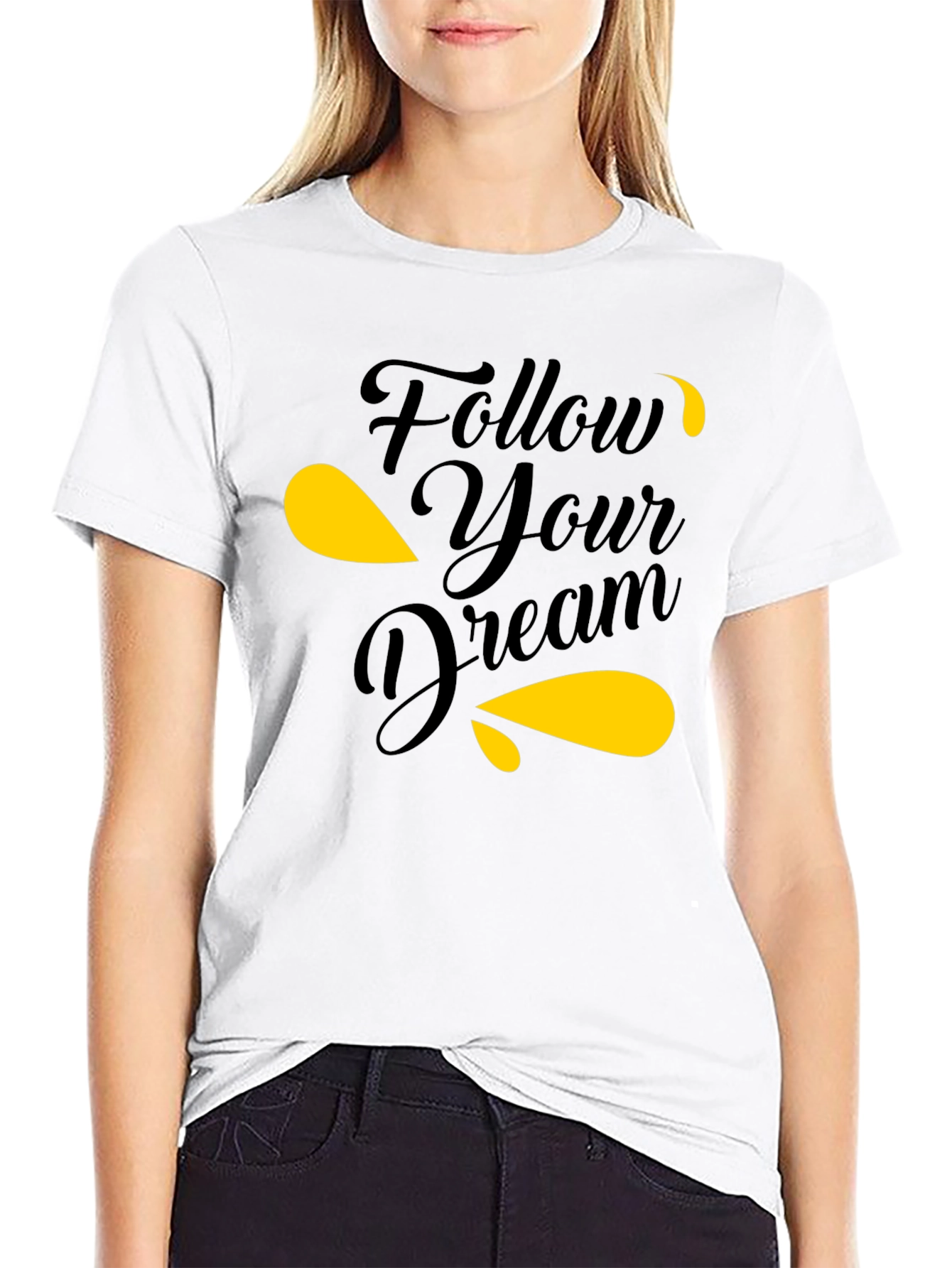 Follow Your Dream Black Graphic Tee