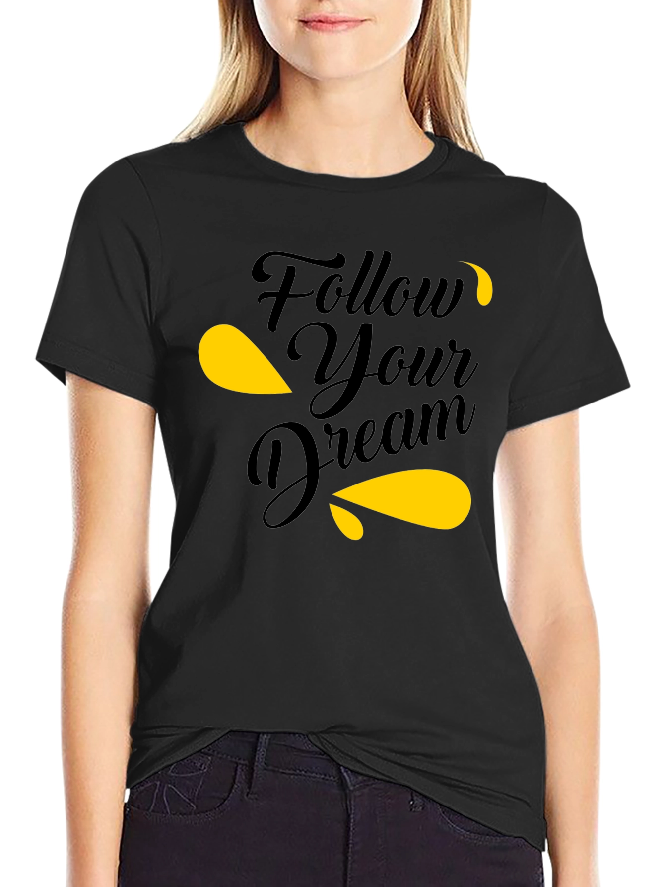 Follow Your Dream Black Graphic Tee