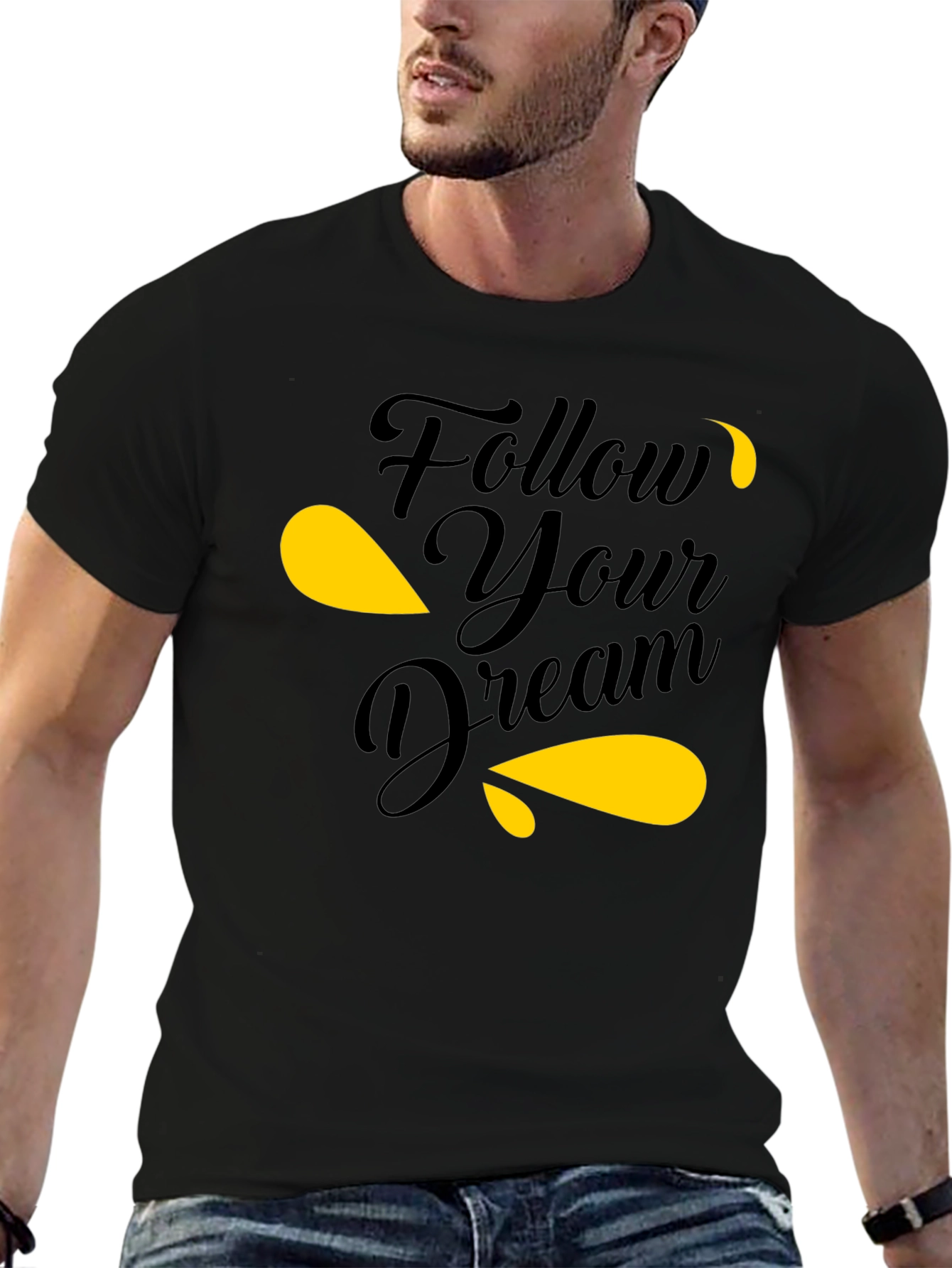 Follow Your Dream Black Graphic Tee