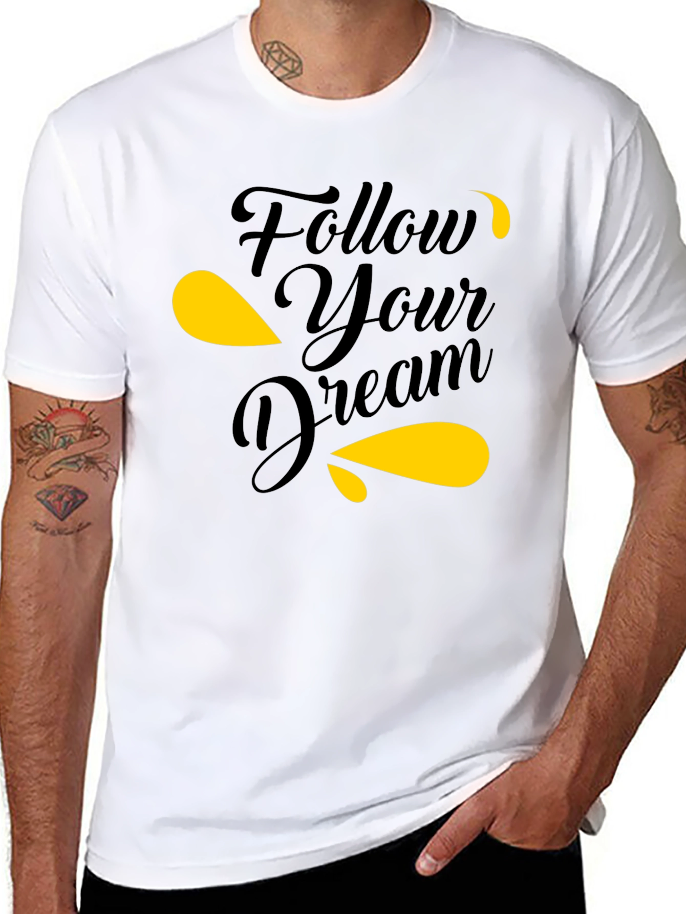 Follow Your Dream Black Graphic Tee