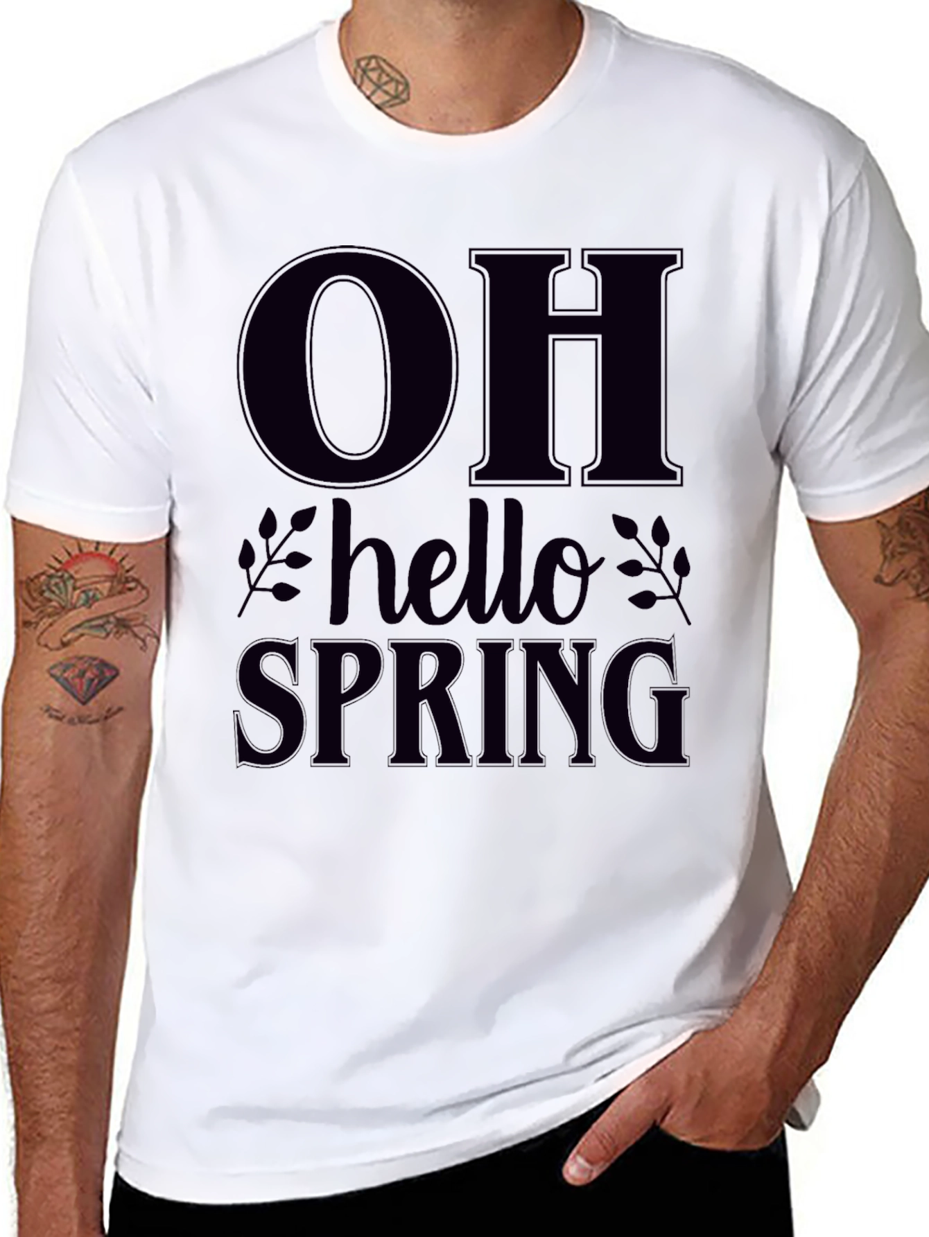 Oh Hello Spring Black T-Shirt
