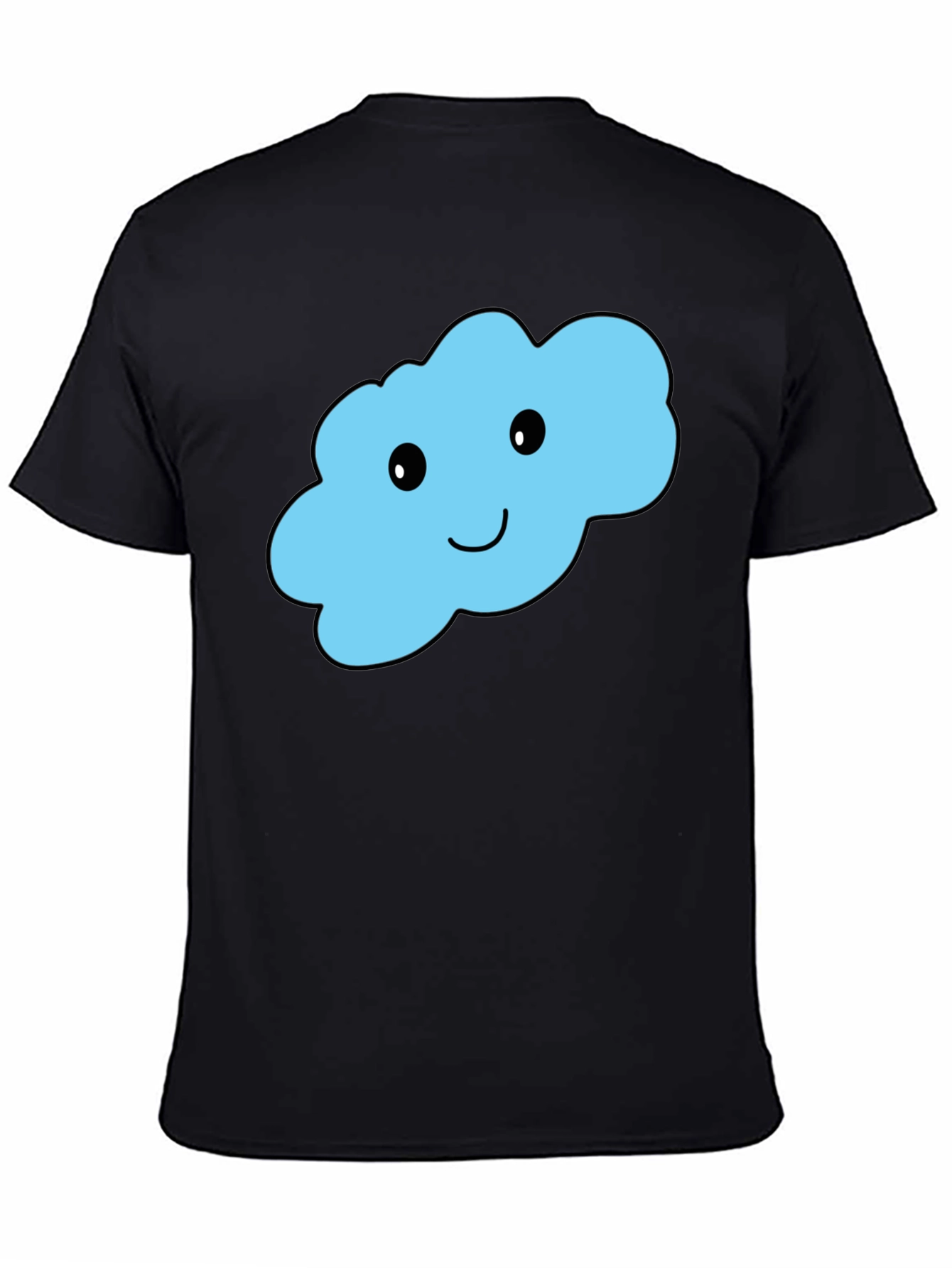Cute Cloud Graphic T-Shirt - Black Cotton Tee