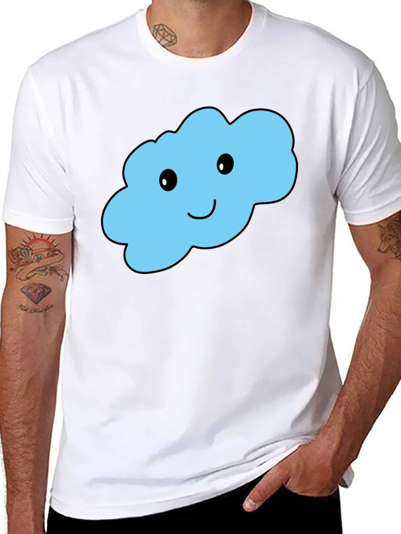 Cute Cloud Graphic T-Shirt - Black Cotton Tee
