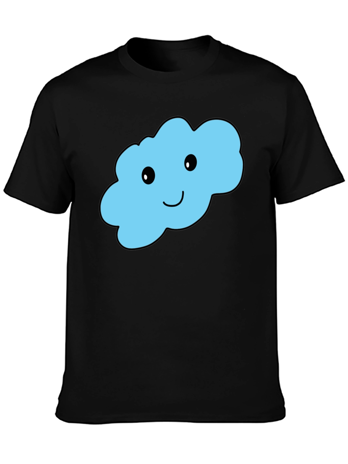 Cute Cloud Graphic T-Shirt - Black Cotton Tee