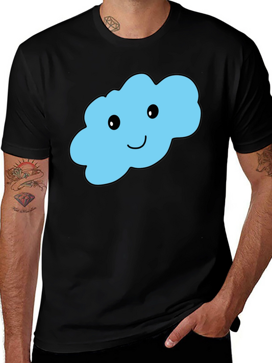 Cute Cloud Graphic T-Shirt - Black Cotton Tee