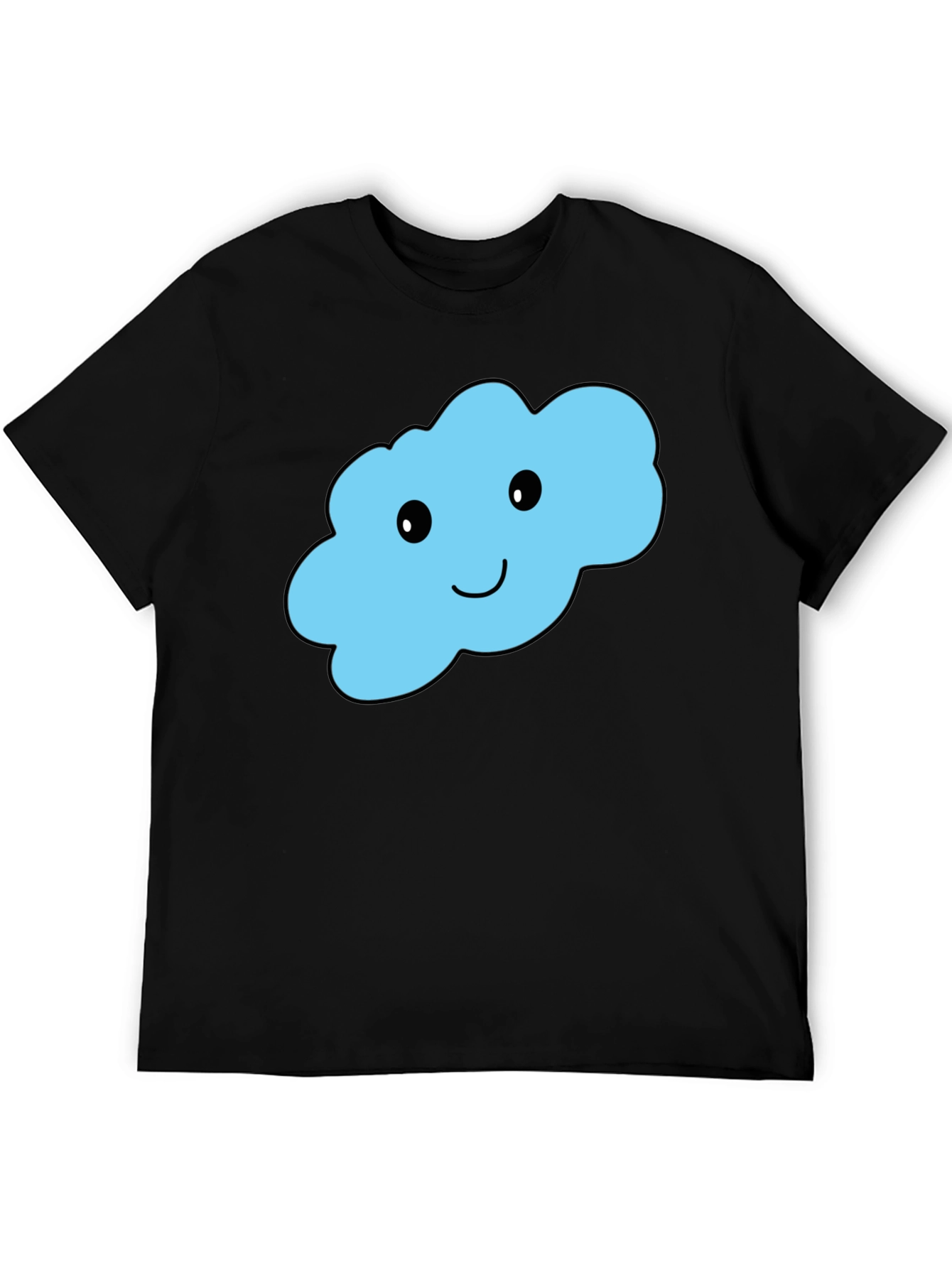 Cute Cloud Graphic T-Shirt - Black Cotton Tee