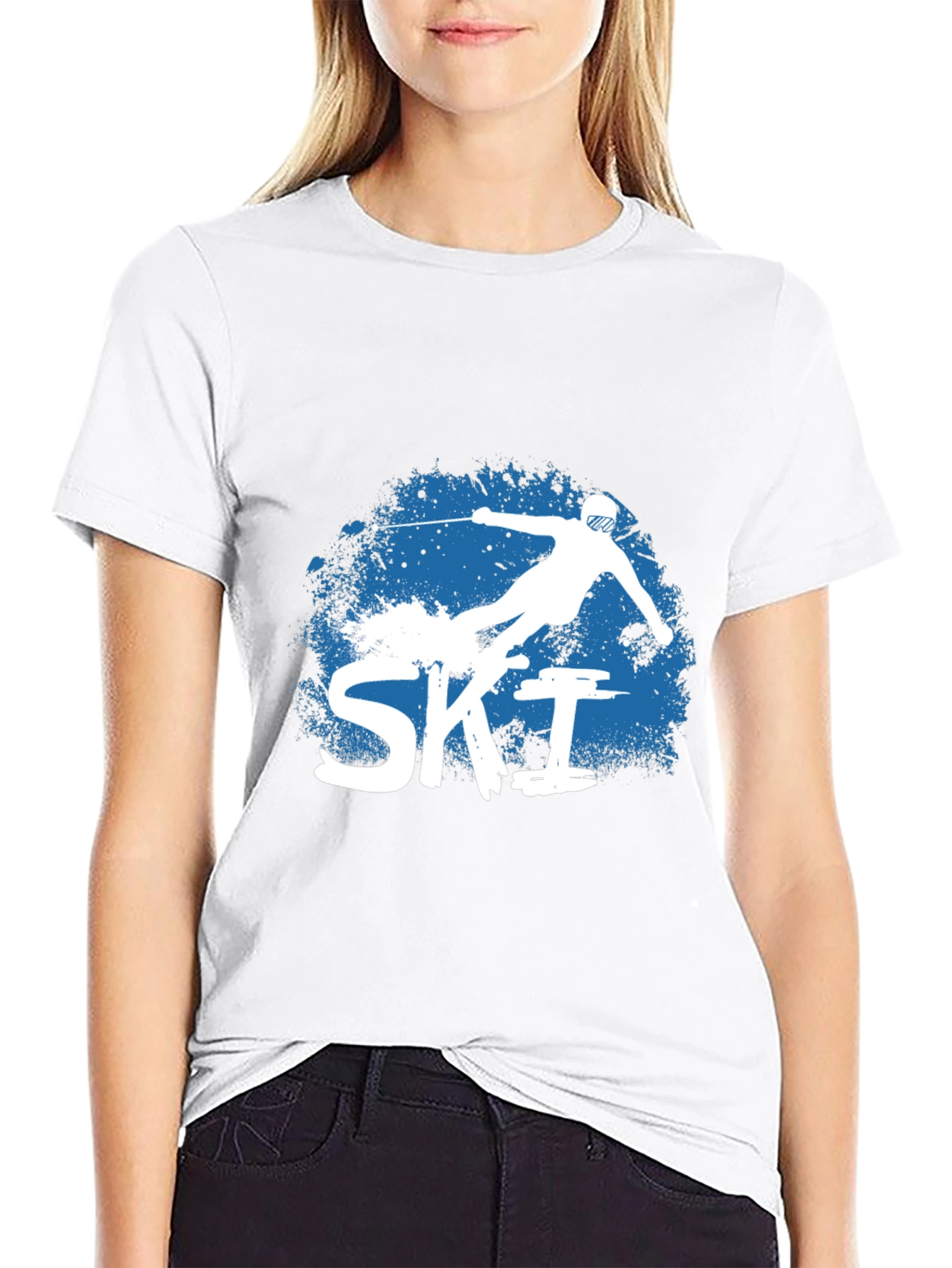 Ski T-Shirt - Black Graphic Tee