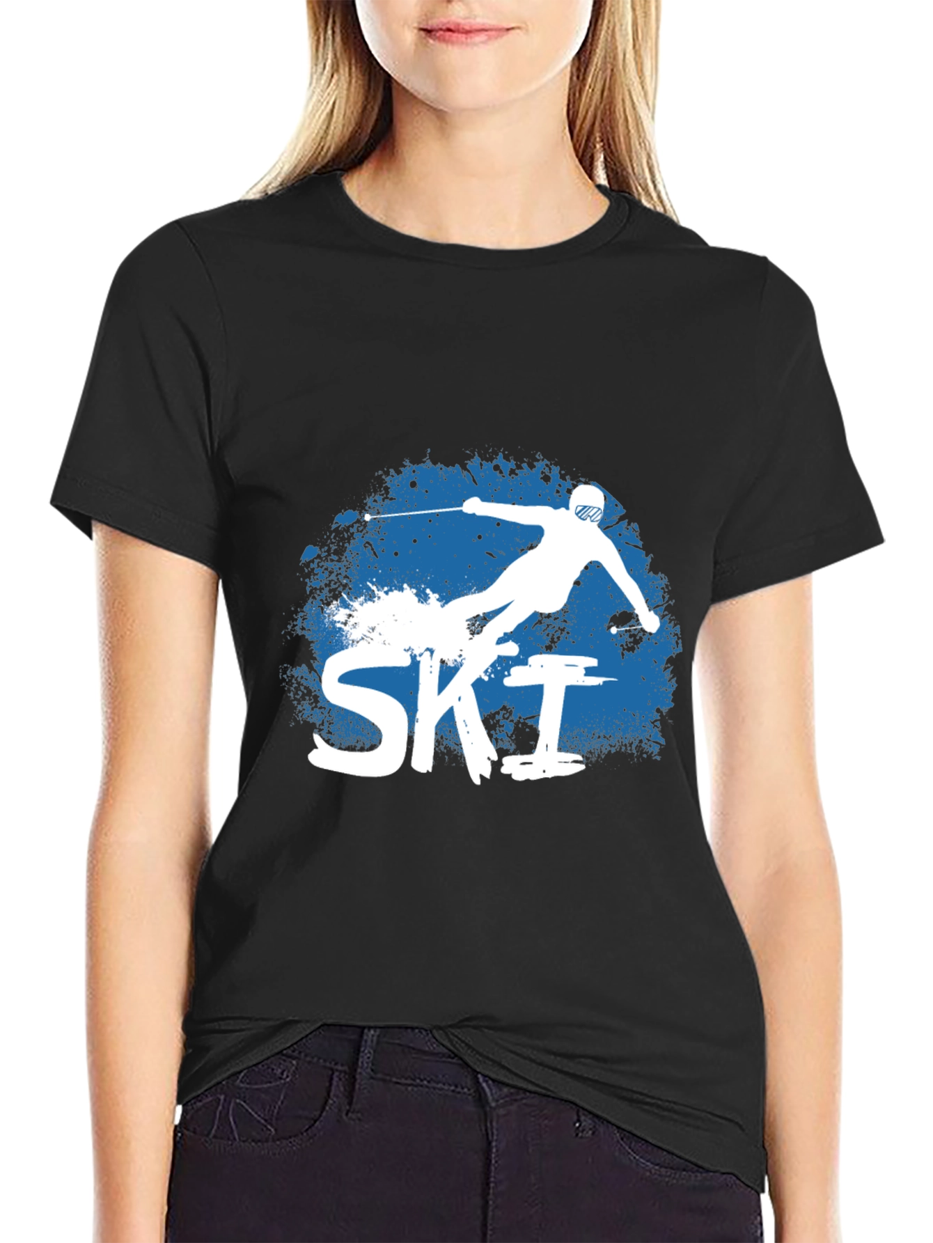 Ski T-Shirt - Black Graphic Tee
