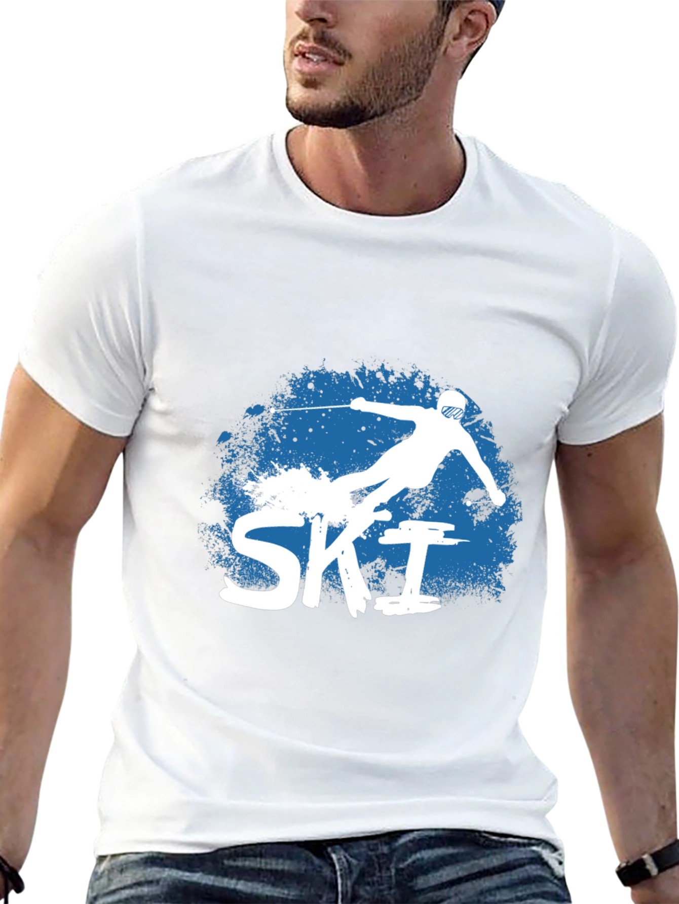 Ski T-Shirt - Black Graphic Tee