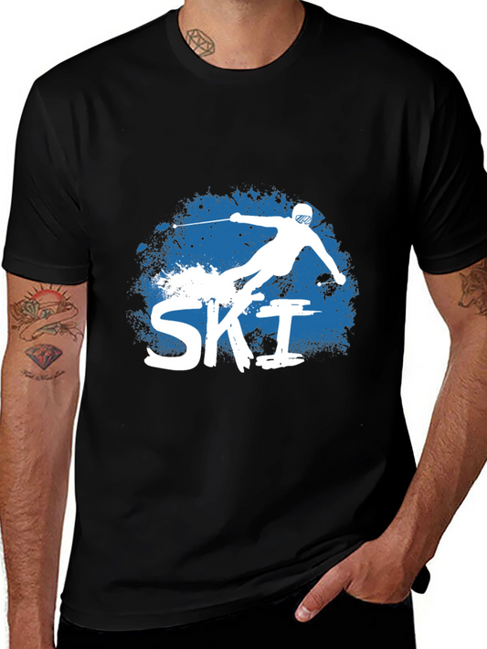 Ski T-Shirt - Black Graphic Tee