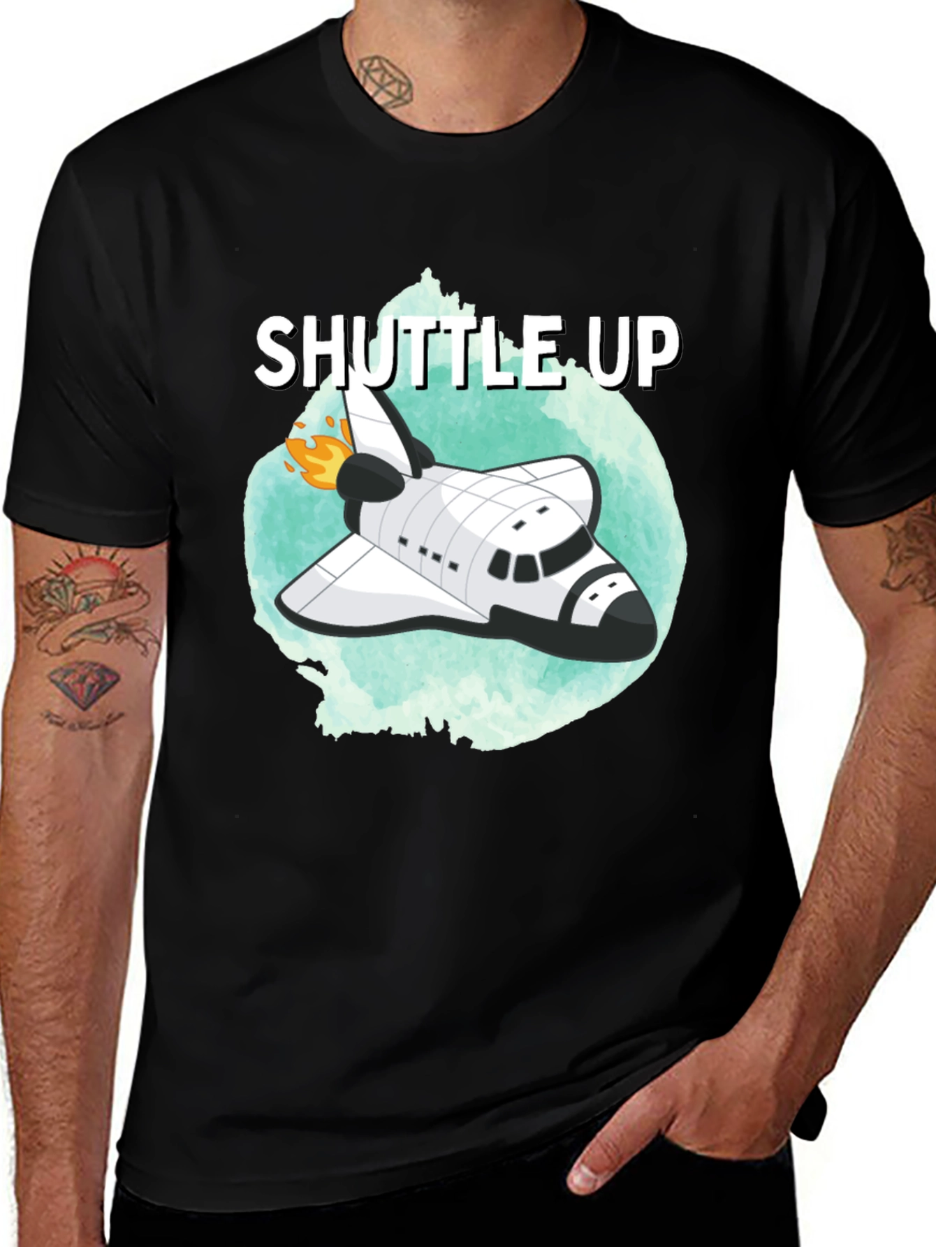 Shuttle Up Black T-Shirt