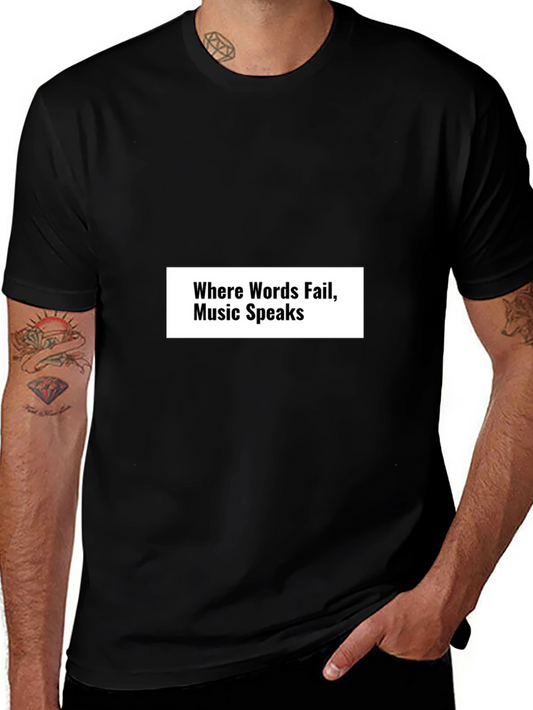 Music Speaks Graphic T-Shirt - Black