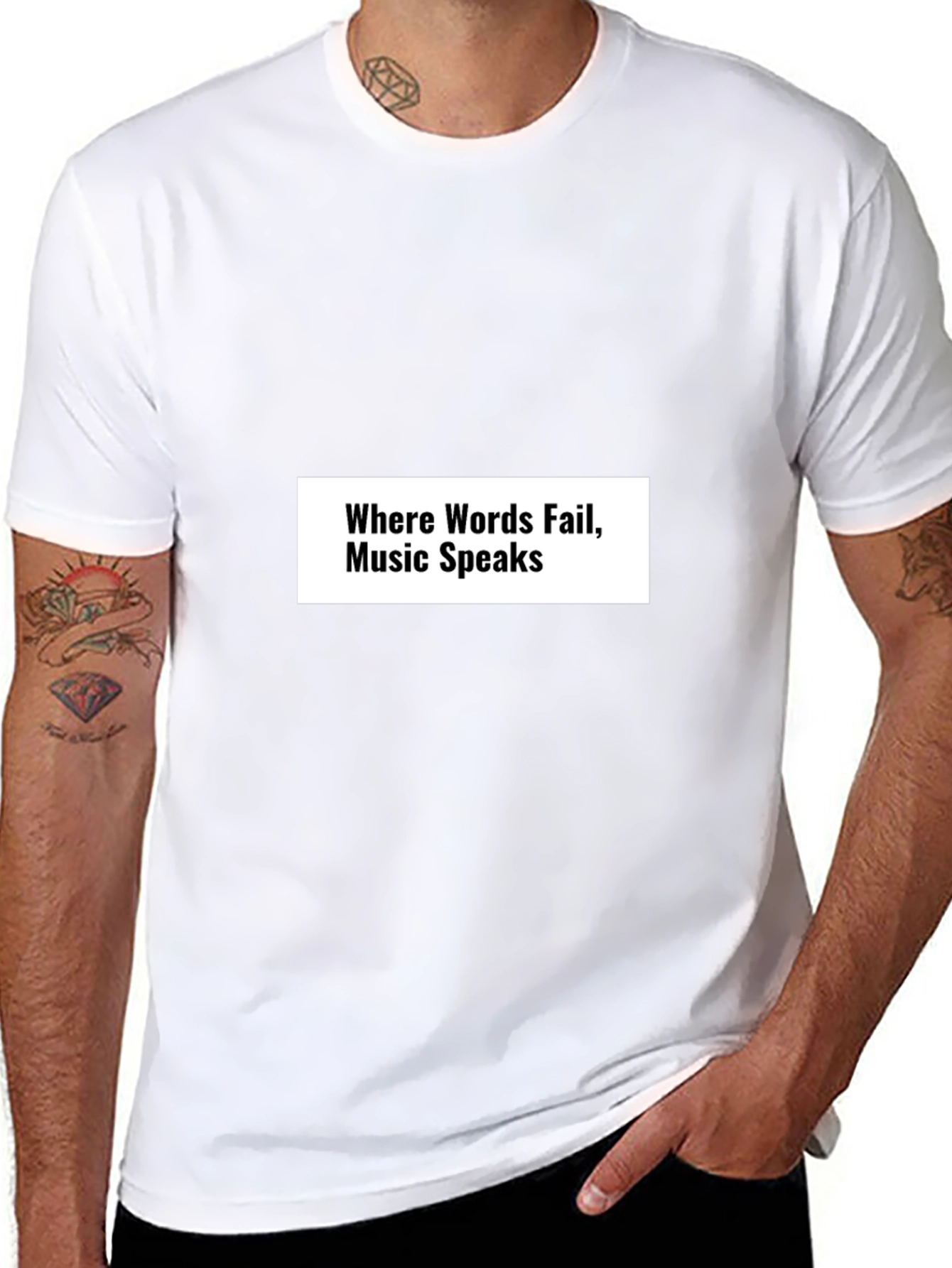 Music Speaks Graphic T-Shirt - Black