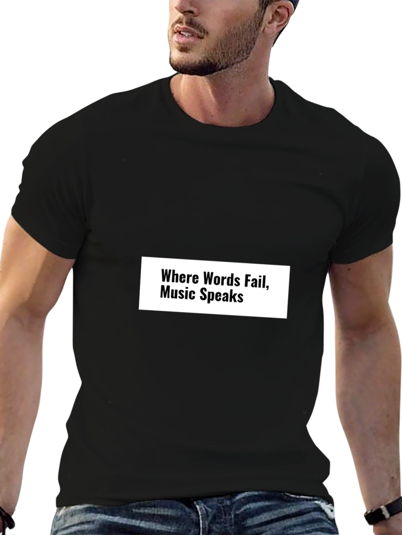 Music Speaks Graphic T-Shirt - Black