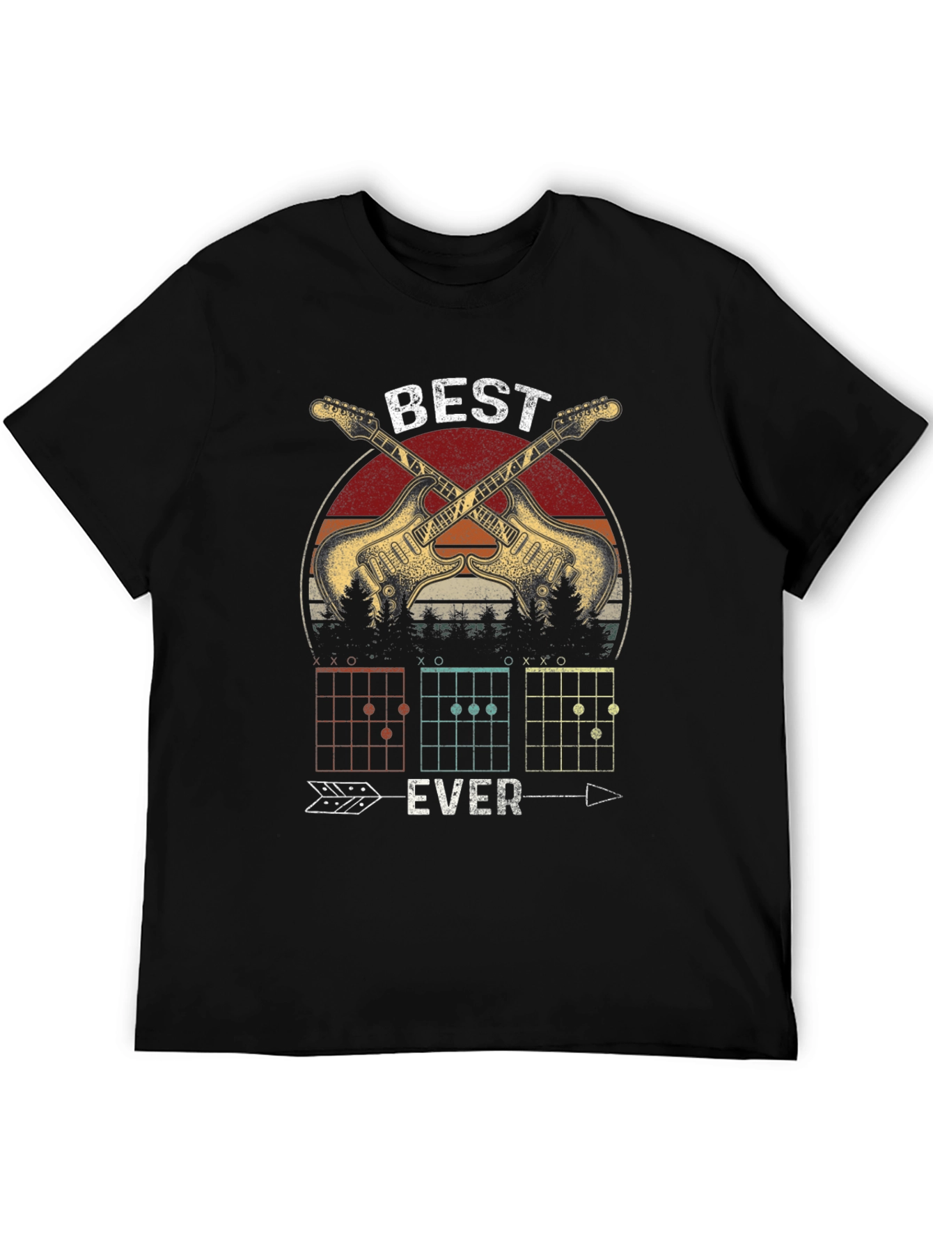 Best Ever Guitarist Black Graphic T-Shirt