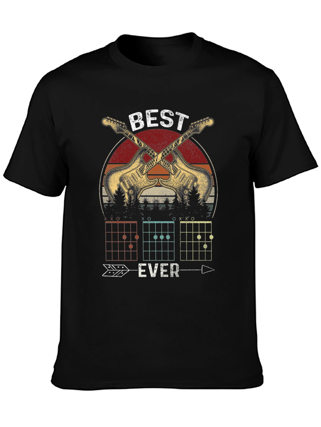 Best Ever Guitarist Black Graphic T-Shirt