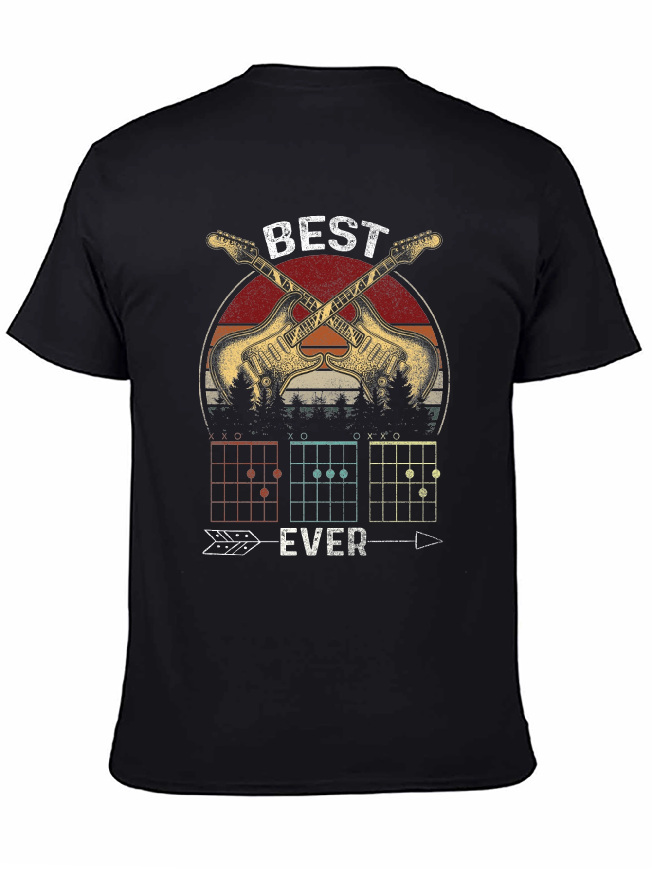 Best Ever Guitarist Black Graphic T-Shirt