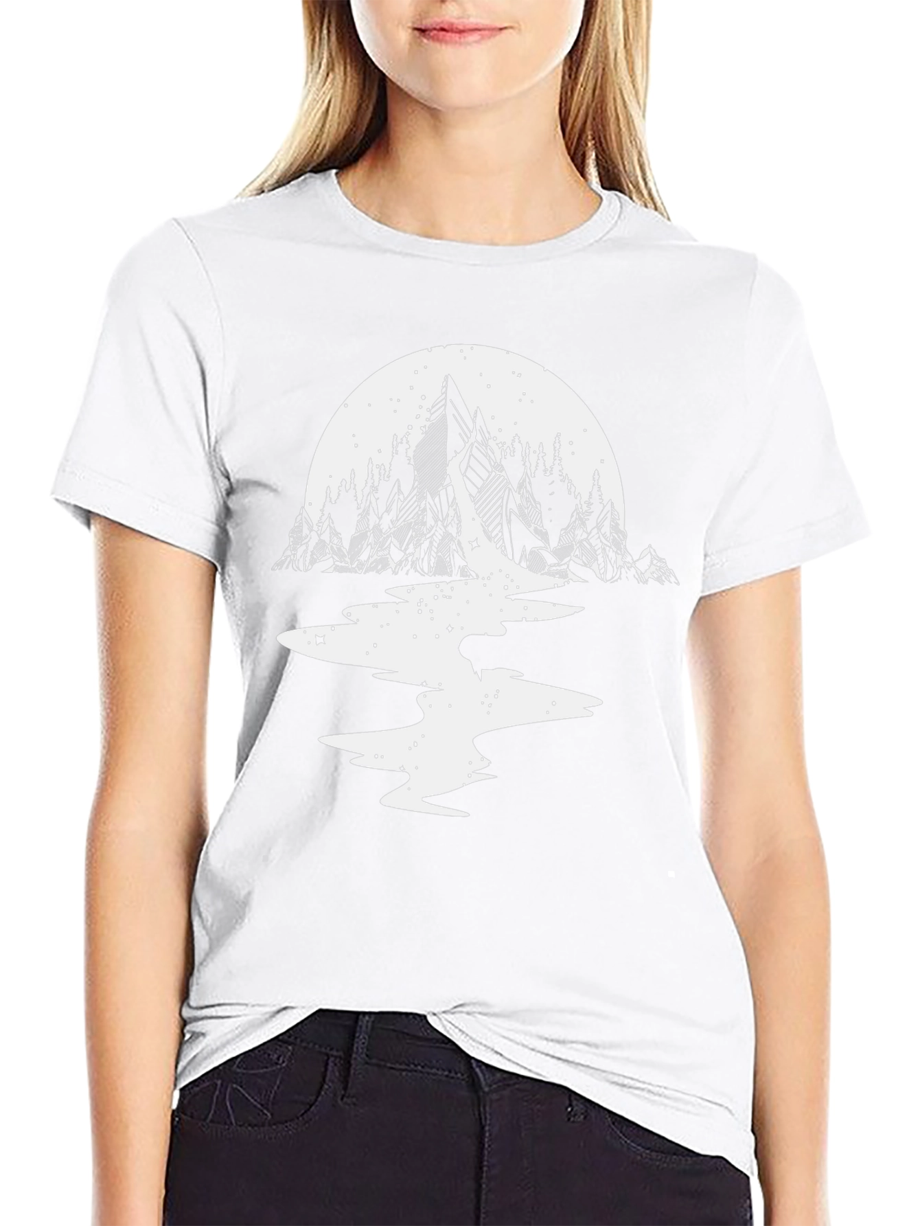 Mountain & Moon Graphic Tee - Black