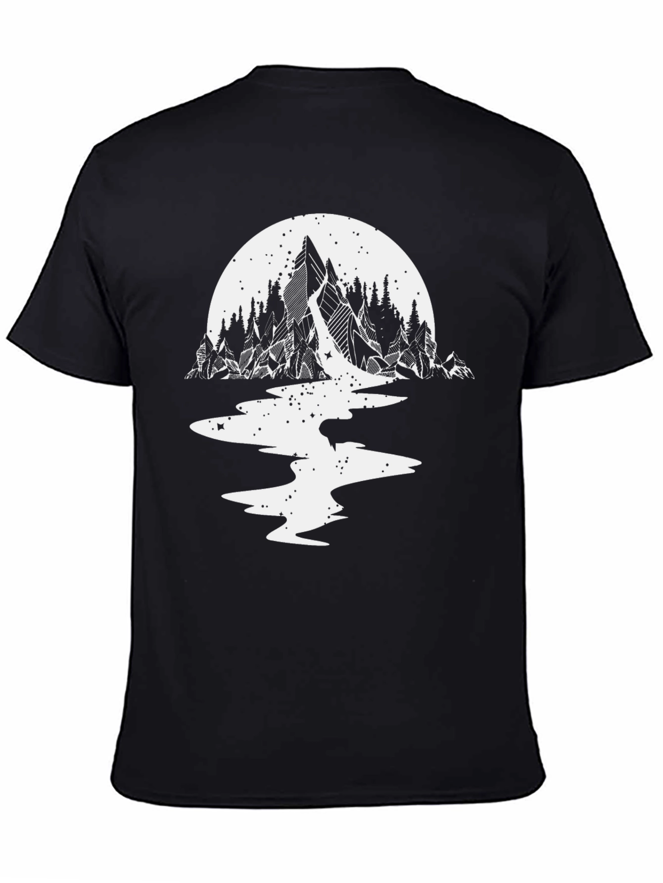 Mountain & Moon Graphic Tee - Black