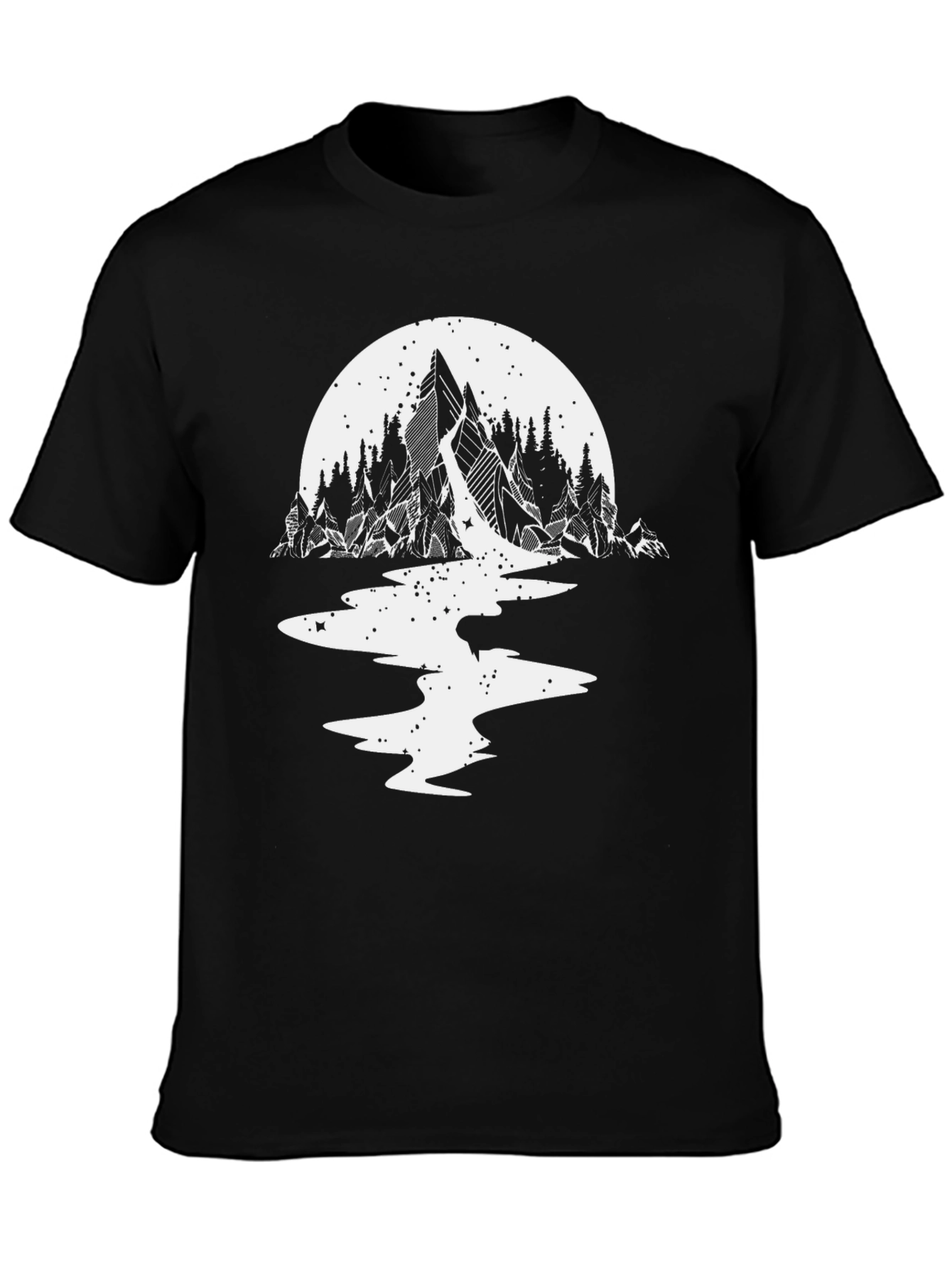 Mountain & Moon Graphic Tee - Black