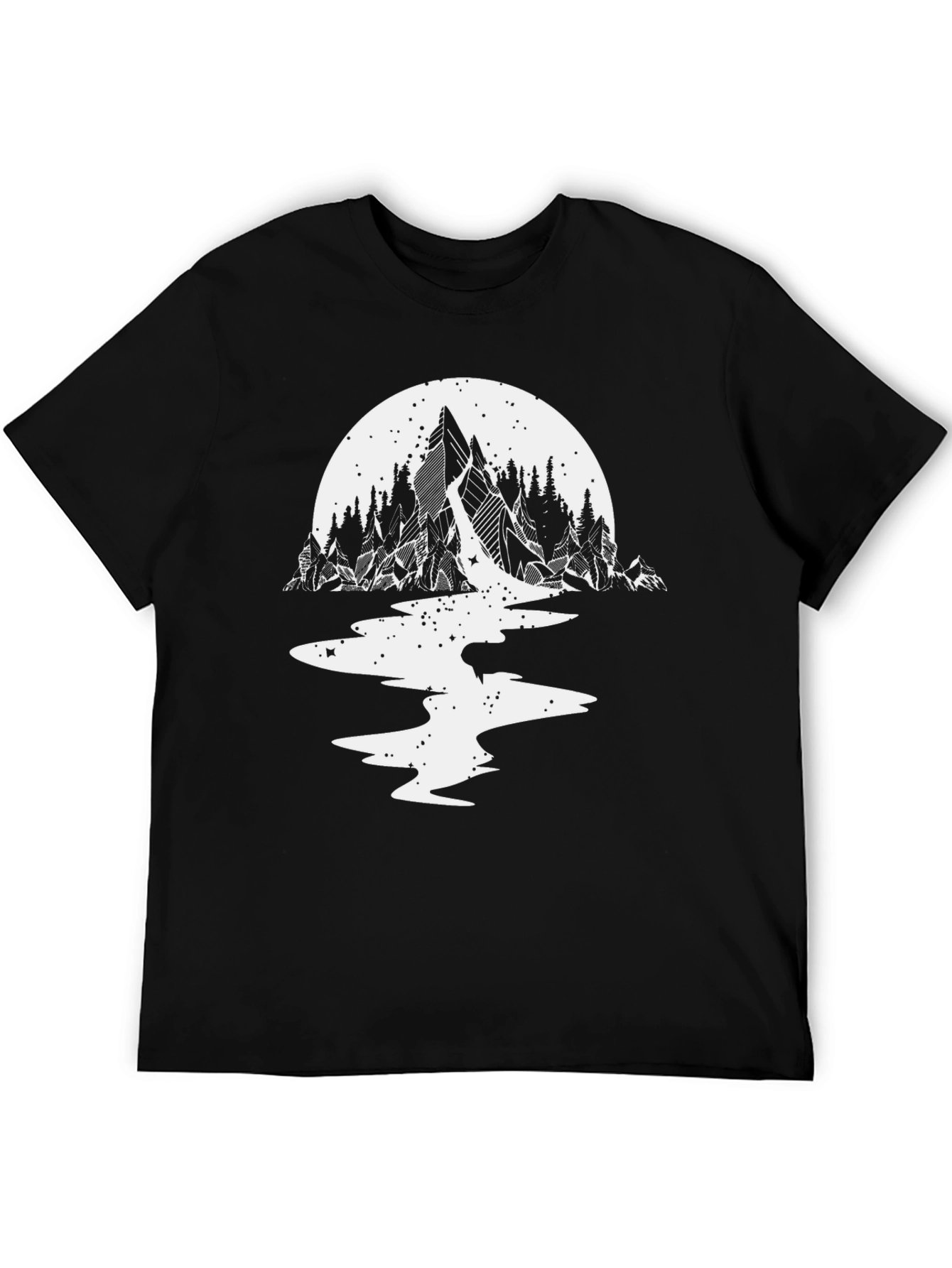 Mountain & Moon Graphic Tee - Black