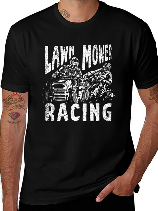 Lawn Mower Racing Graphic T-Shirt