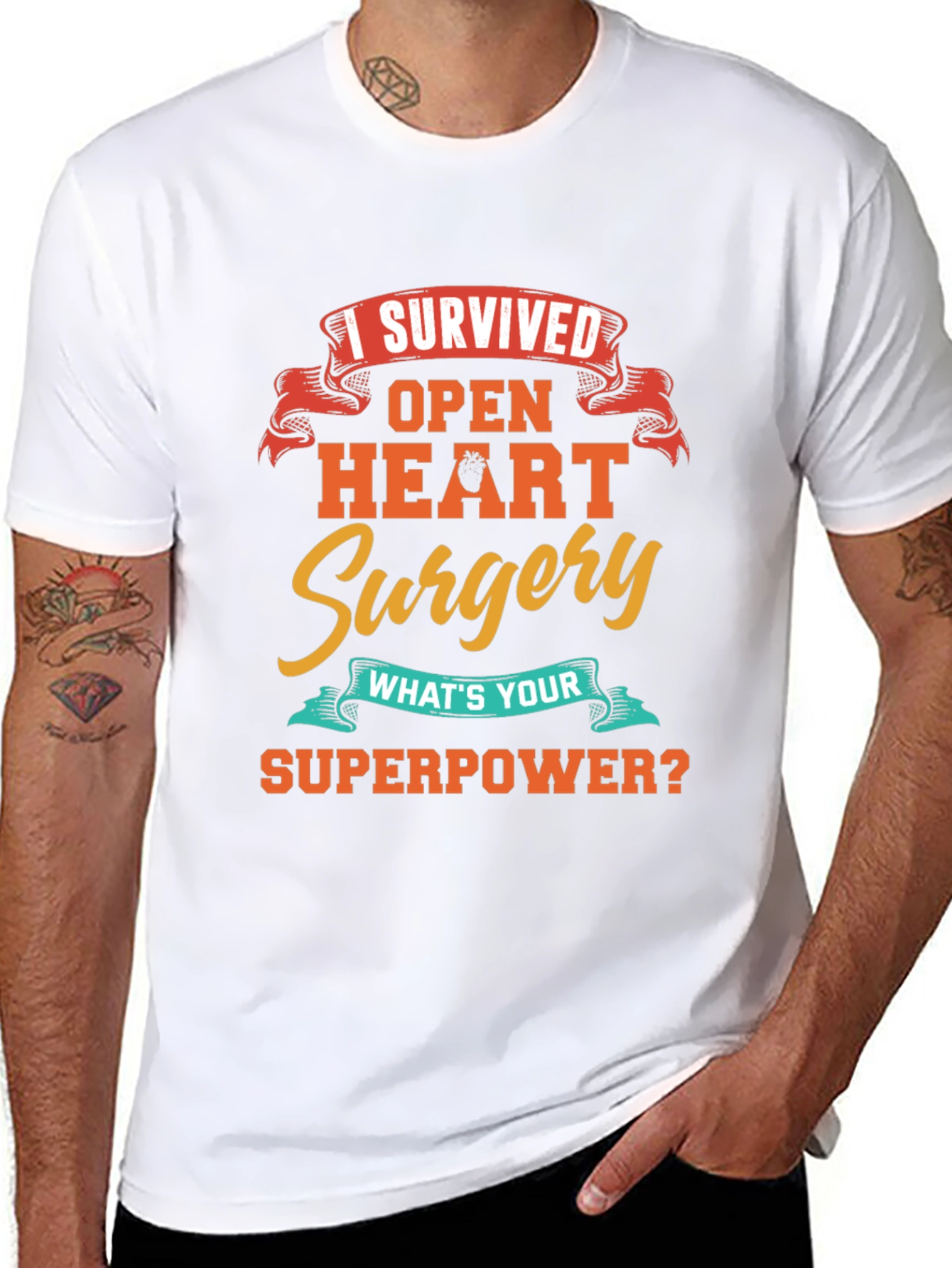 Open Heart Surgery Survivor Graphic T-Shirt